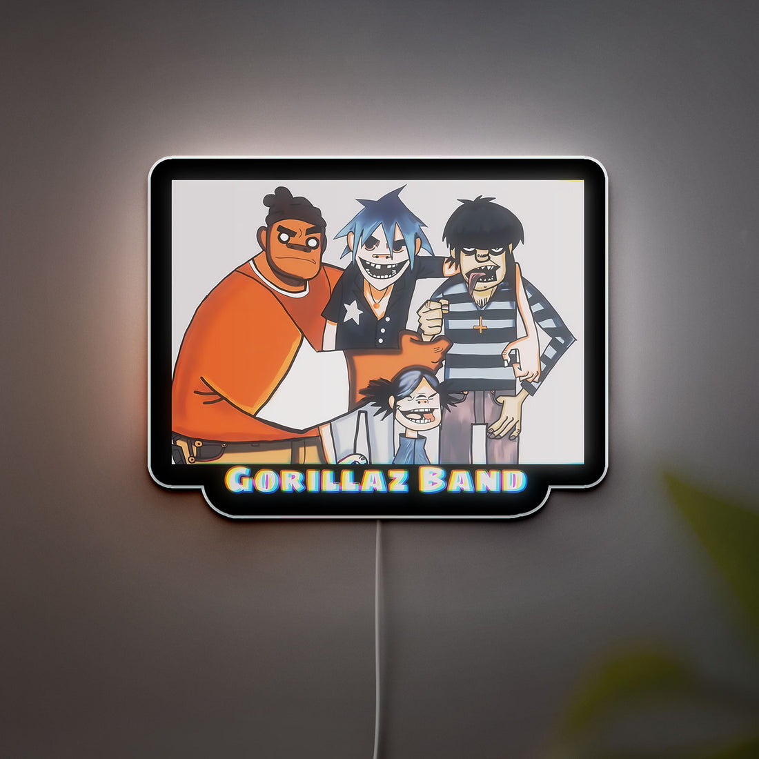 Gorillaz Noodle 3D Light Box - Anime Band Character LED Night Light, Music Inspired Room Decor for Fans 
