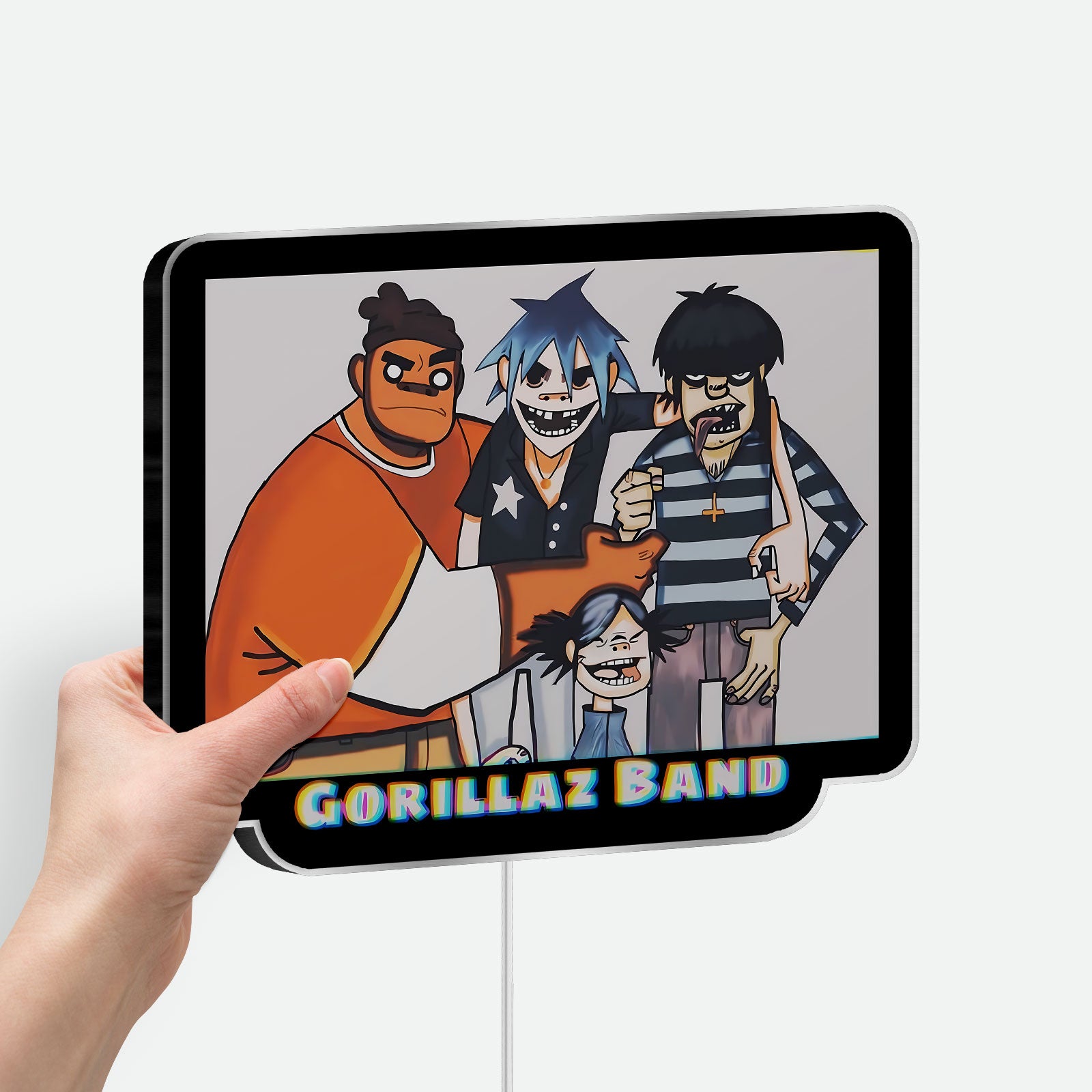 Gorillaz Noodle 3D Light Box - Anime Band Character LED Night Light, Music Inspired Room Decor for Fans 