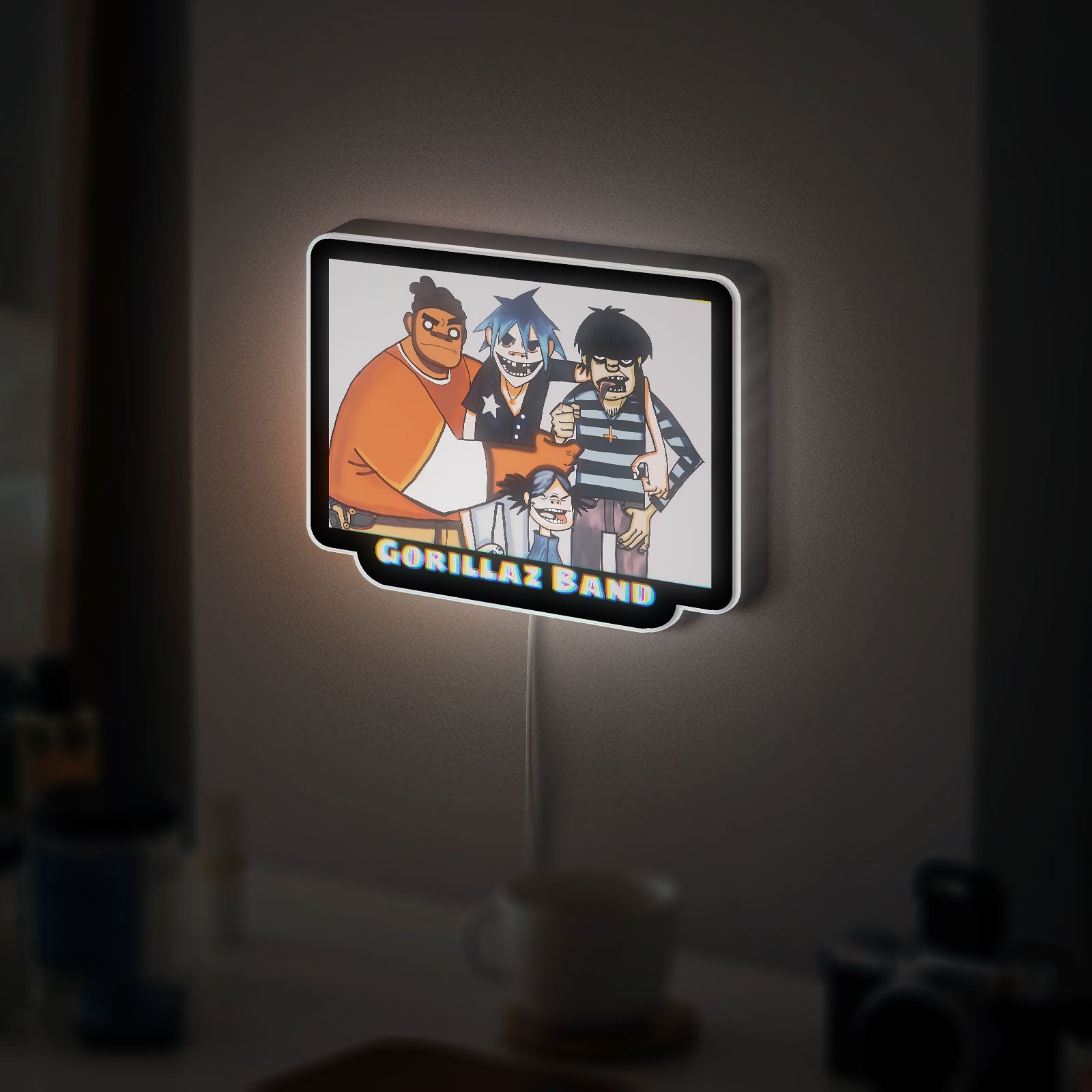 Gorillaz Noodle 3D Light Box - Anime Band Character LED Night Light, Music Inspired Room Decor for Fans 