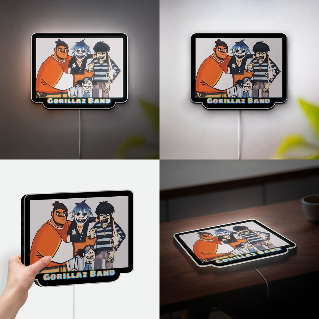 Gorillaz Noodle 3D Light Box - Anime Band Character LED Night Light, Music Inspired Room Decor for Fans 