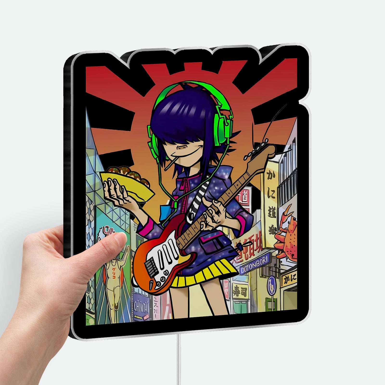 Gorillaz 3D Light Box - Cartoon Band LED Night Light, Music Inspired Room Decor for Anime & Alternative Rock Fans 
