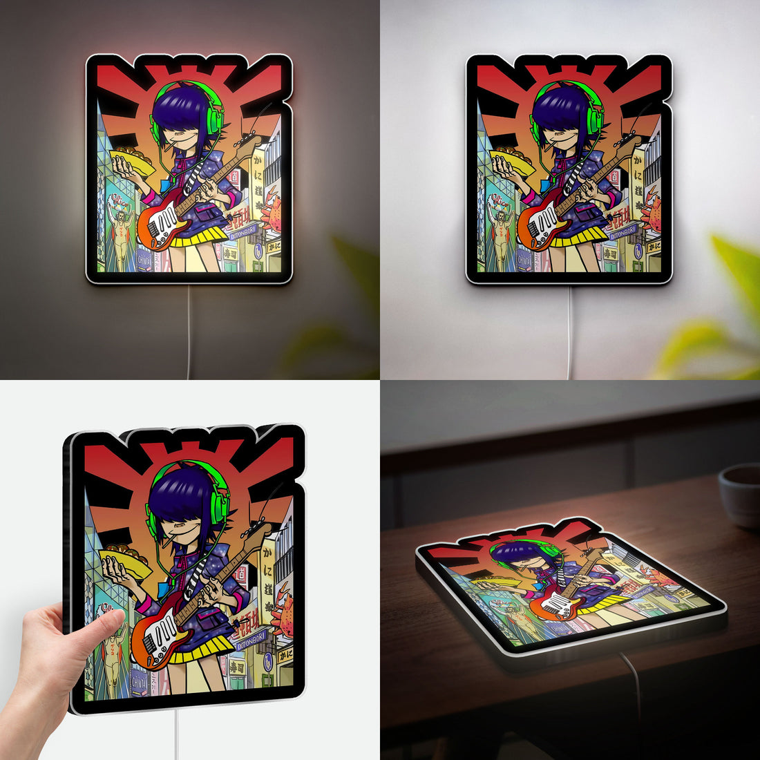 Gorillaz 3D Light Box - Cartoon Band LED Night Light, Music Inspired Room Decor for Anime & Alternative Rock Fans 