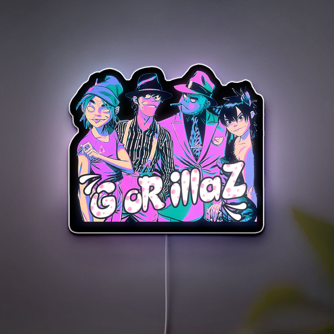 Gorillaz 3D Light Box - Cartoon Band LED Night Light, Alternative Music Decor for Fans, Cool Glow Art for Bedroom or Studio 