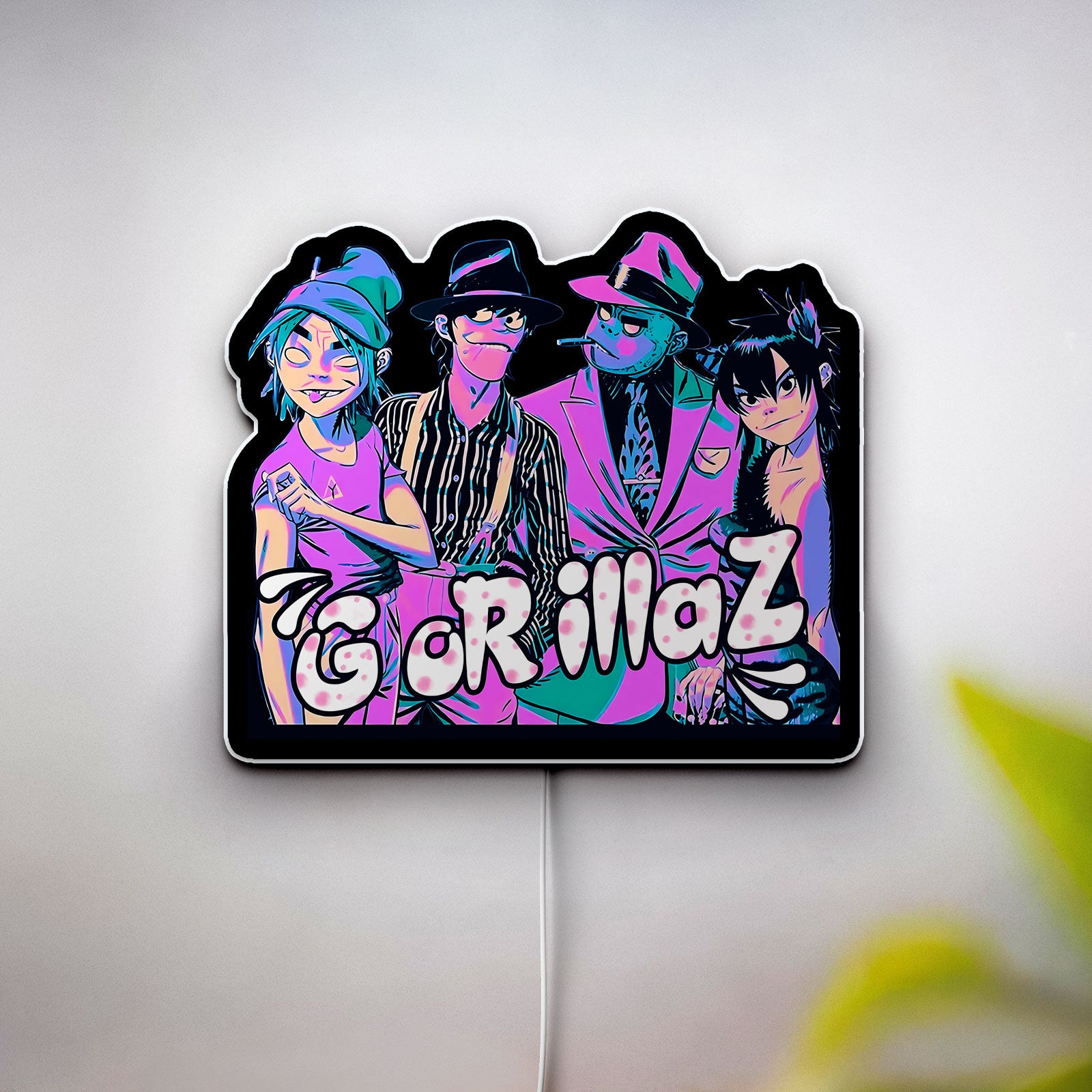 Gorillaz 3D Light Box - Cartoon Band LED Night Light, Alternative Music Decor for Fans, Cool Glow Art for Bedroom or Studio 