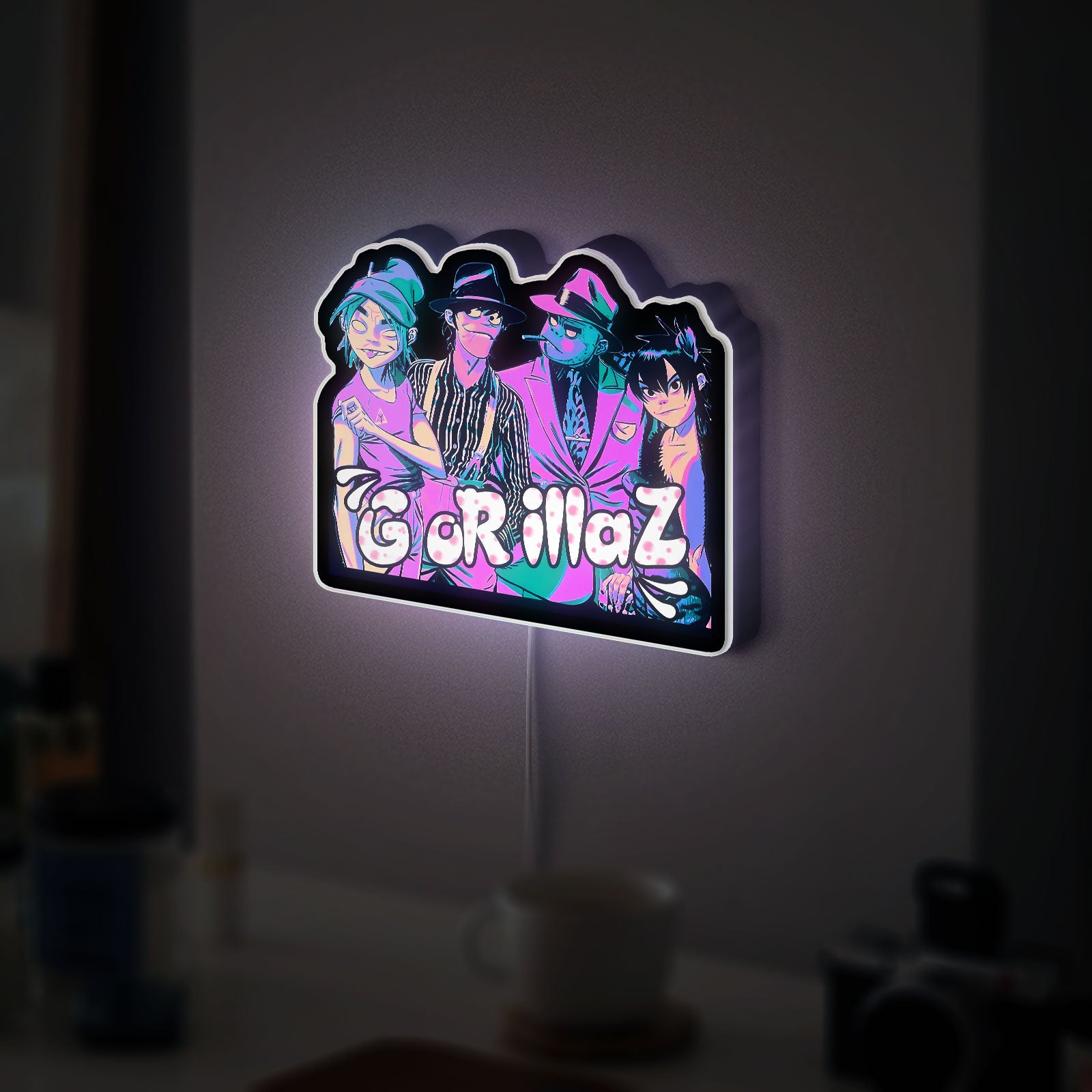 Gorillaz 3D Light Box - Cartoon Band LED Night Light, Alternative Music Decor for Fans, Cool Glow Art for Bedroom or Studio 