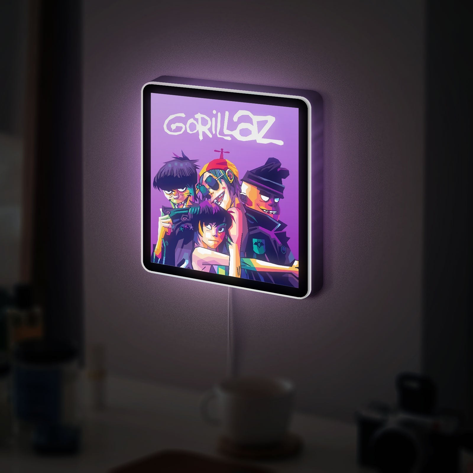 Gorillaz Band 3D Light Box - Animated Music Poster LED Night Light, Rock Band Decor for Fans, Cool Gift for Music Lovers 