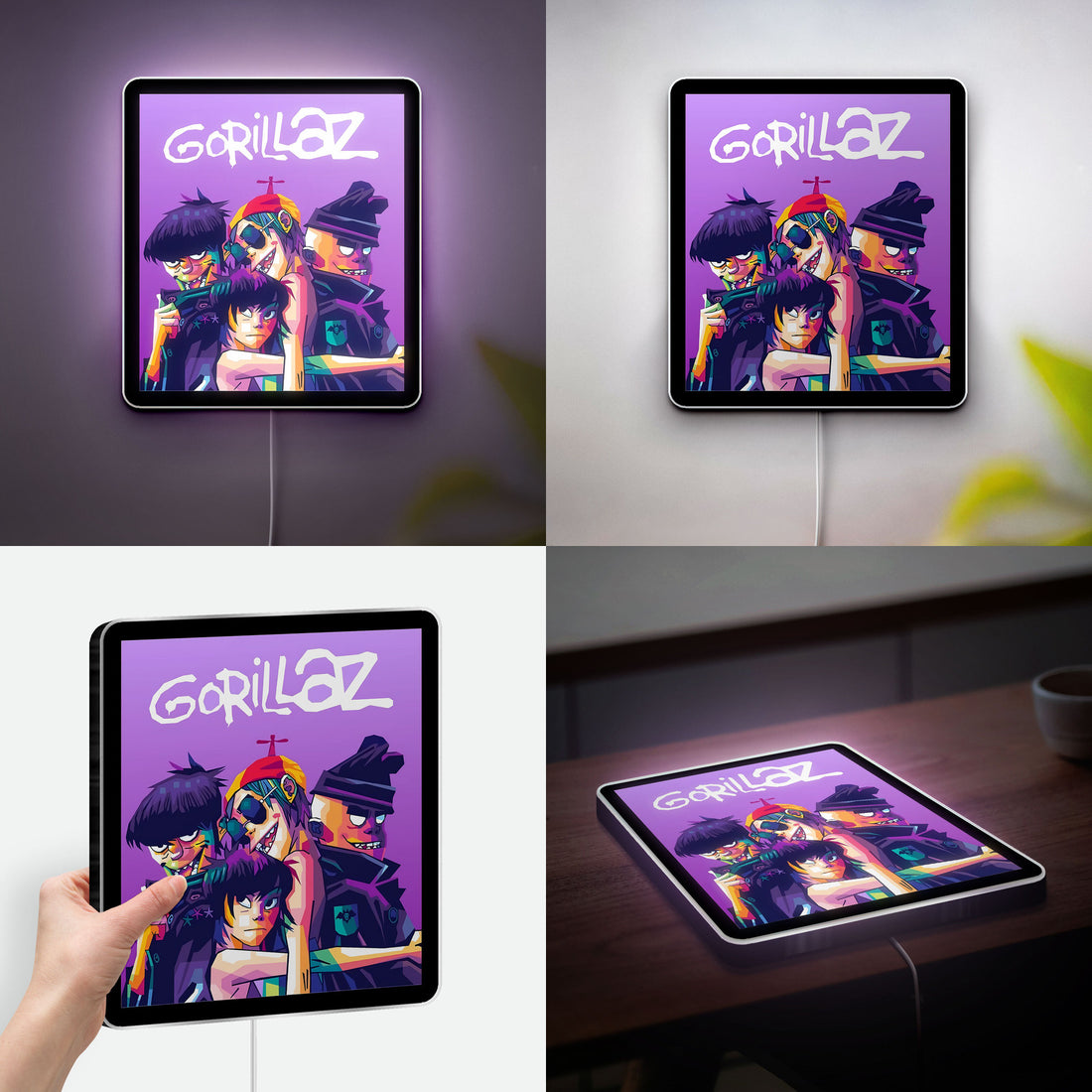 Gorillaz Band 3D Light Box - Animated Music Poster LED Night Light, Rock Band Decor for Fans, Cool Gift for Music Lovers 