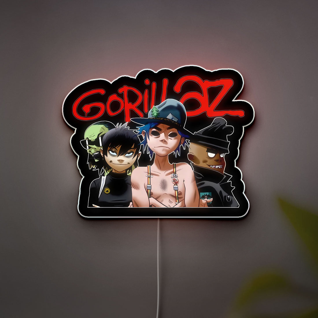 Gorillaz Band 3D Light Box - Cartoon Character LED Night Light, Music Album Inspired Wall Decor for Fans 