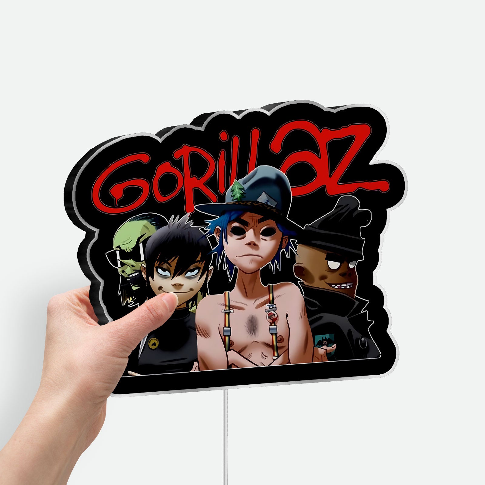 Gorillaz Band 3D Light Box - Cartoon Character LED Night Light, Music Album Inspired Wall Decor for Fans 