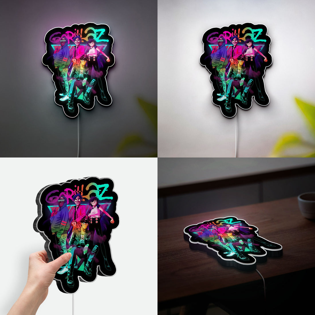 Gorillaz Retro 3D Light Box - Band Character LED Night Light, Music Fan Decor for Bedroom & Studio, Cool Gift for Gorillaz Fans 
