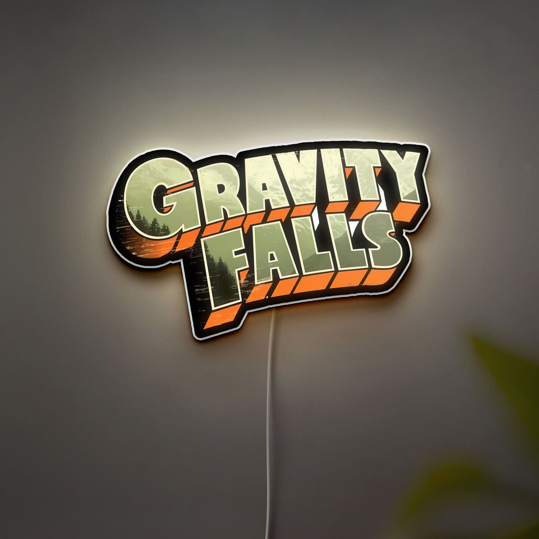 Gravity Falls Glow Sign - Mystery Shack LED Night Light, Animated Series Collectible, Glow in the Dark Room Decor for Disney Fans 