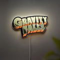 Gravity Falls Glow Sign - Mystery Shack LED Night Light, Animated Series Collectible, Glow in the Dark Room Decor for Disney Fans 