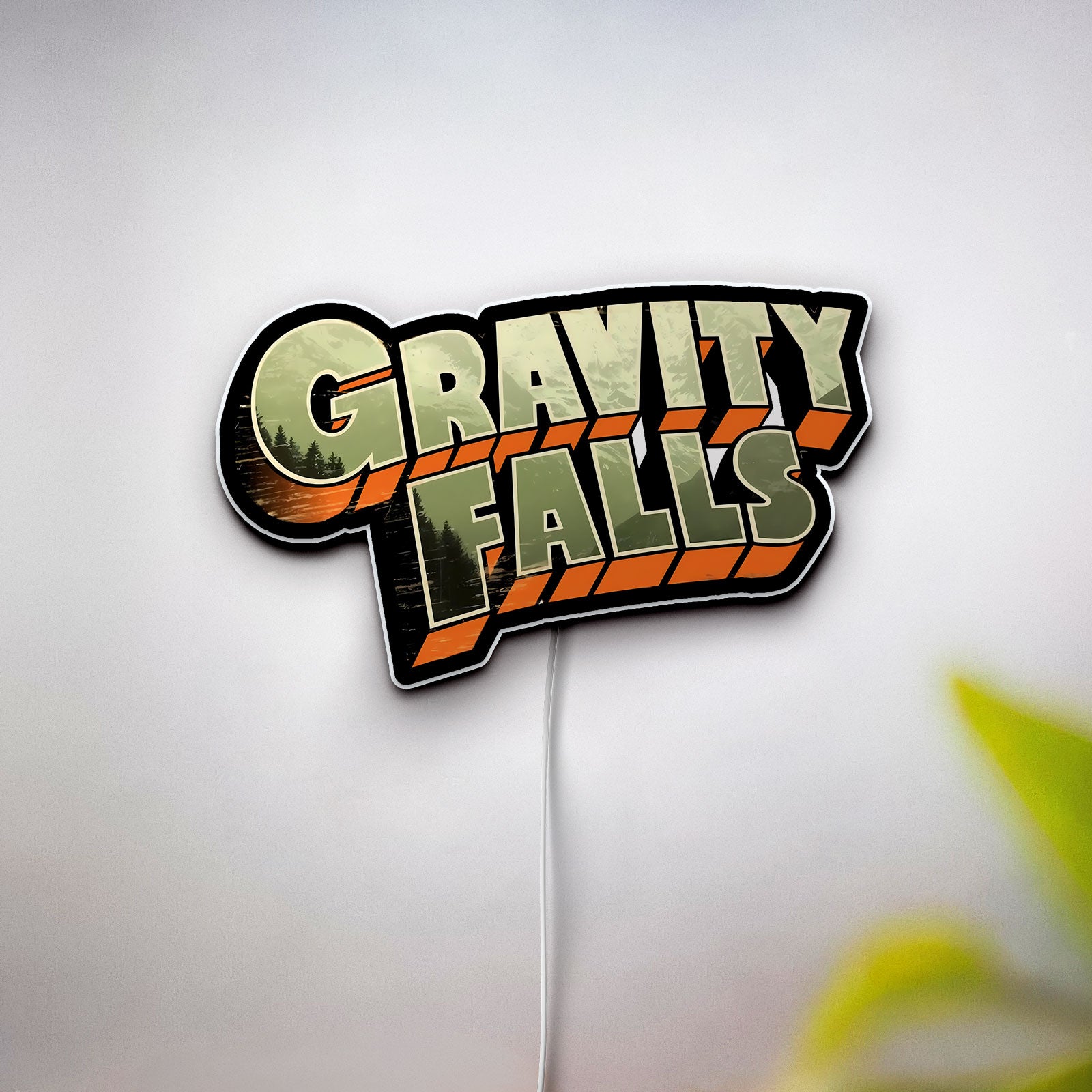 Gravity Falls Glow Sign - Mystery Shack LED Night Light, Animated Series Collectible, Glow in the Dark Room Decor for Disney Fans 