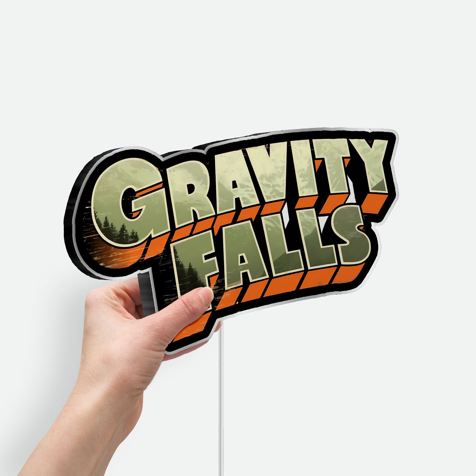 Gravity Falls Glow Sign - Mystery Shack LED Night Light, Animated Series Collectible, Glow in the Dark Room Decor for Disney Fans 