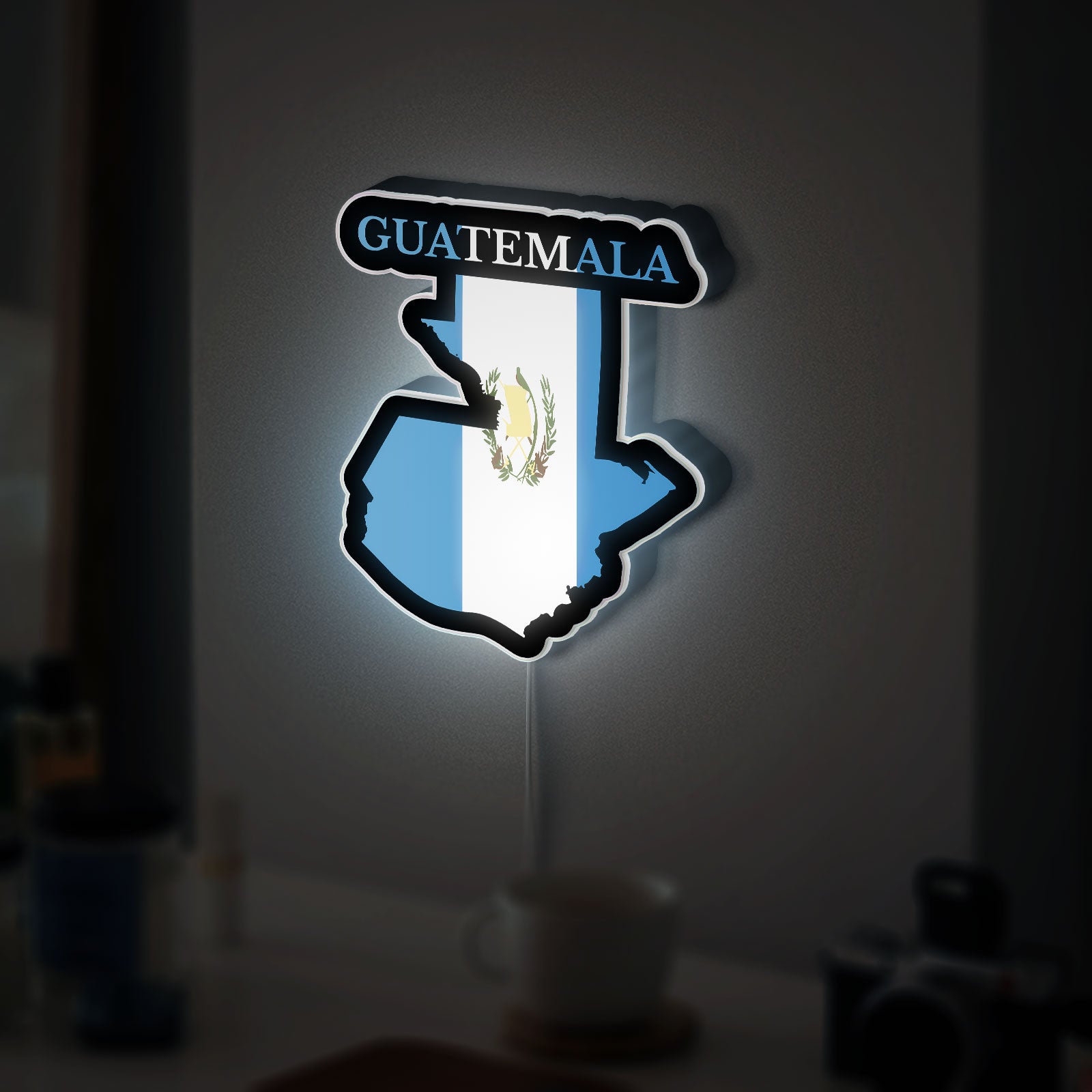 Guatemala Map Flag 3D Light Box - National Symbol LED Night Light, Cultural Decor for Home & Patriotic Gift 