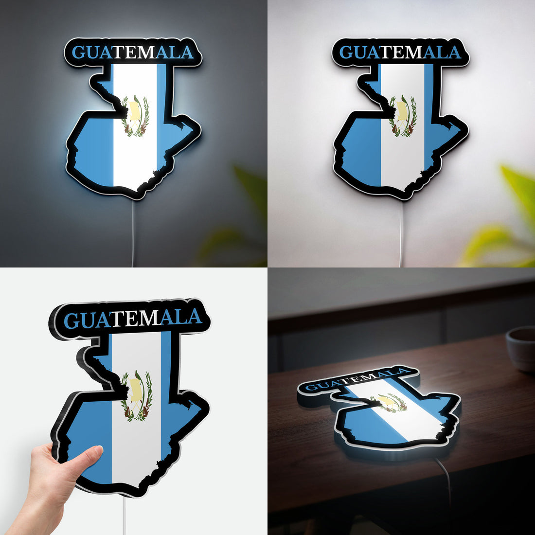 Guatemala Map Flag 3D Light Box - National Symbol LED Night Light, Cultural Decor for Home & Patriotic Gift 