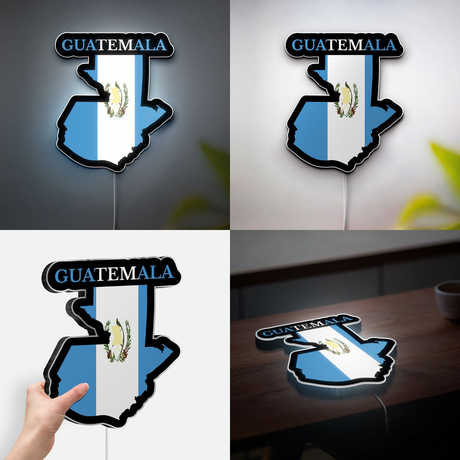 Guatemala Map Flag 3D Light Box - National Symbol LED Night Light, Cultural Decor for Home & Patriotic Gift 