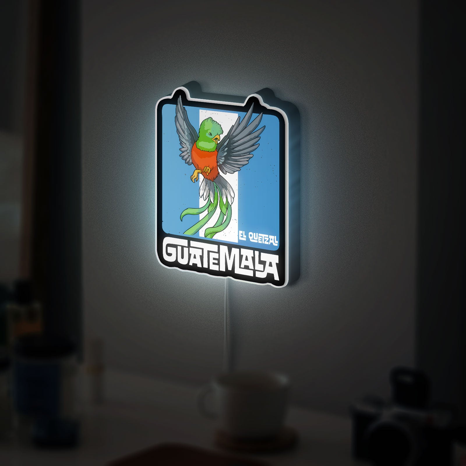 Guatemalan Quetzal Bird 3D Light Box - Mayan Inspired LED Night Light, Cultural Decor for Home & Proud Chapin Gifts 