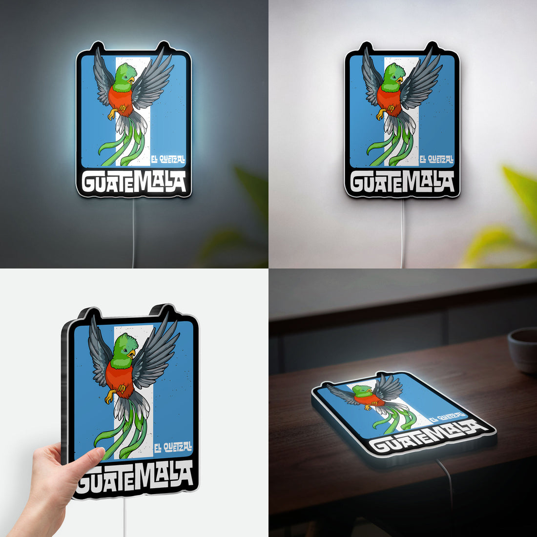 Guatemalan Quetzal Bird 3D Light Box - Mayan Inspired LED Night Light, Cultural Decor for Home & Proud Chapin Gifts 