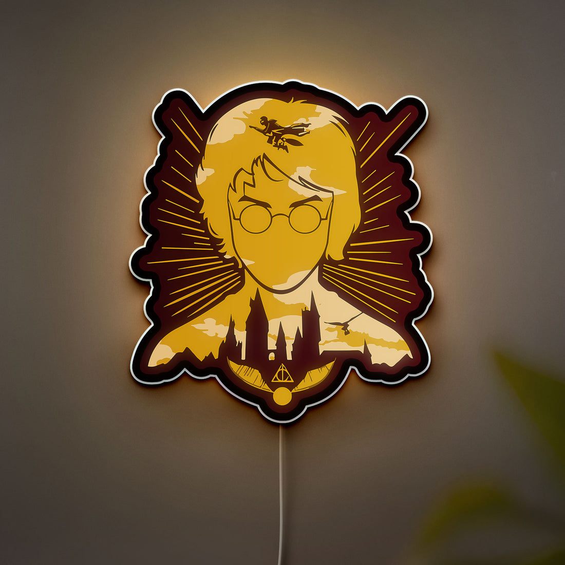 Harry Potter 3D Light Box - The Boy Who Lived Glow Art, Magical LED Night Light for Potterheads, Hogwarts Inspired Room Decor 