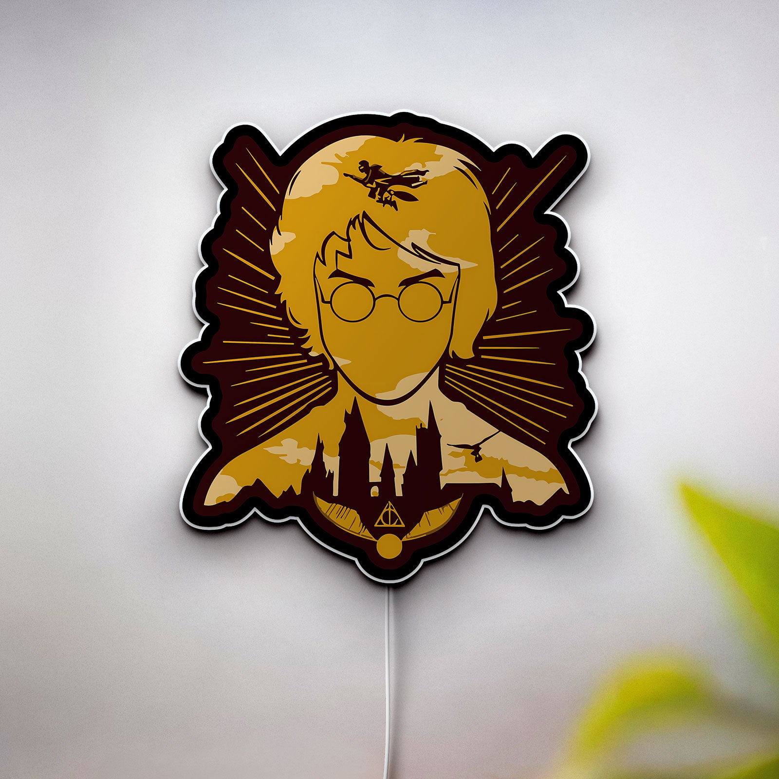Harry Potter 3D Light Box - The Boy Who Lived Glow Art, Magical LED Night Light for Potterheads, Hogwarts Inspired Room Decor 