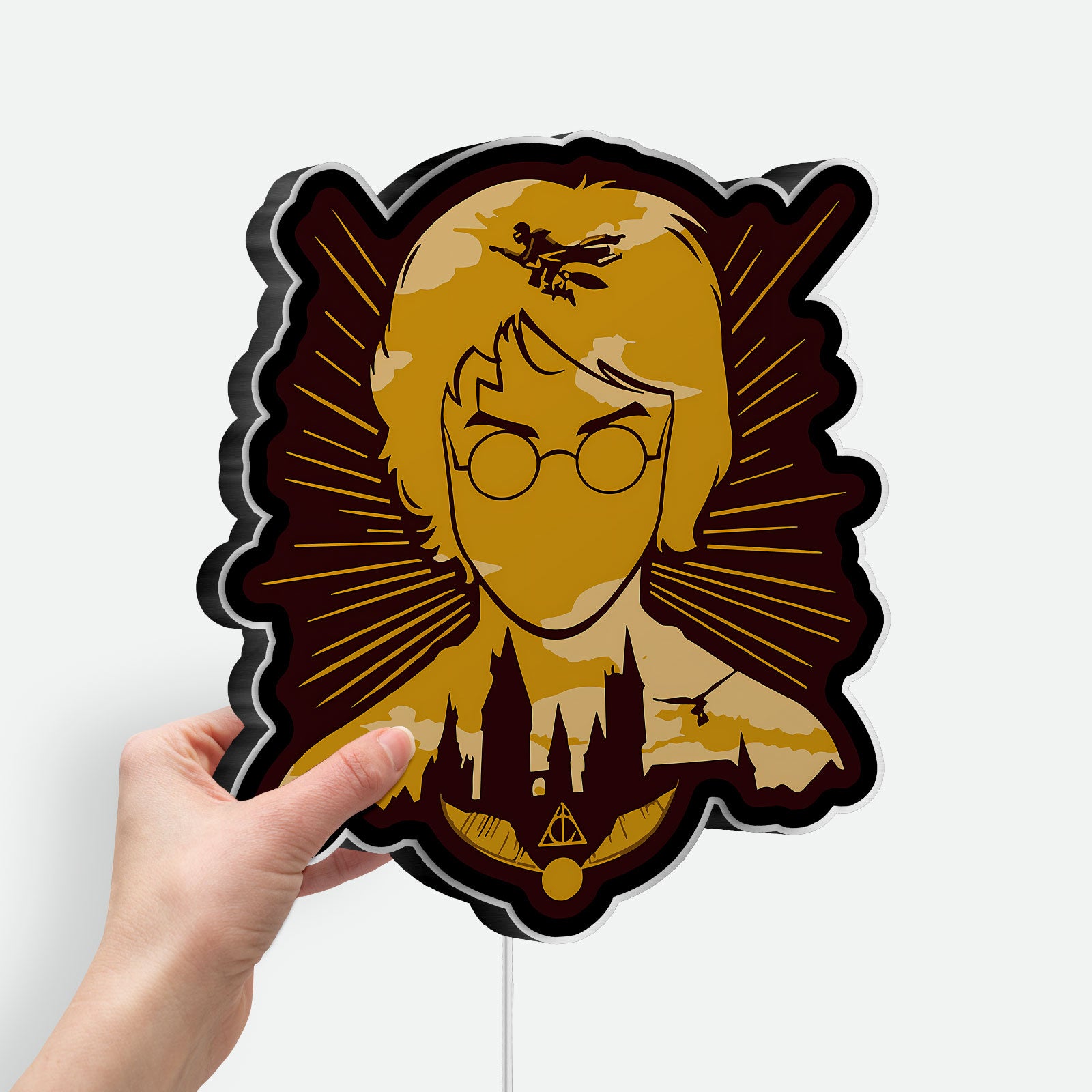 Harry Potter 3D Light Box - The Boy Who Lived Glow Art, Magical LED Night Light for Potterheads, Hogwarts Inspired Room Decor 