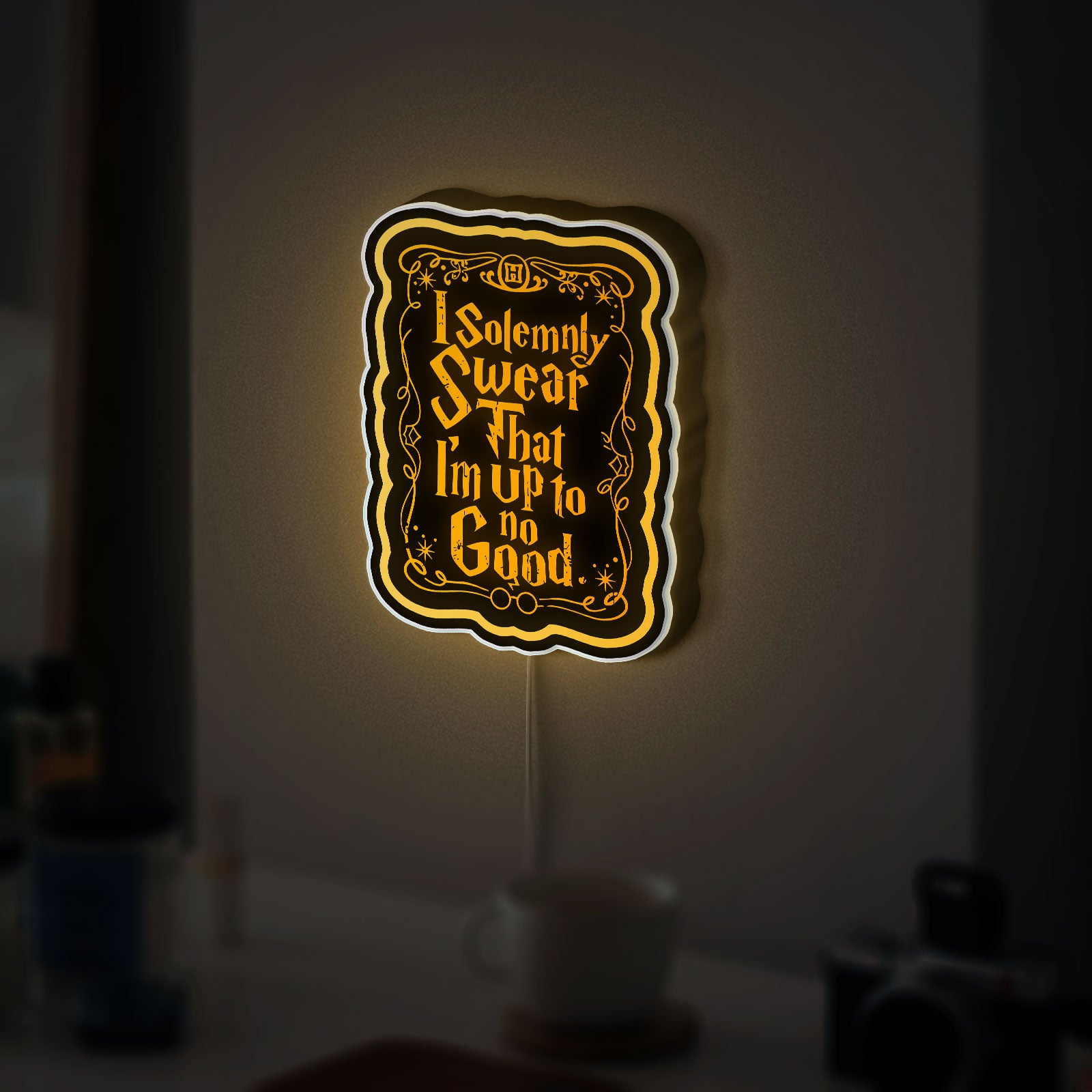 Harry Potter "I Solemnly Swear" 3D Light Box - Marauder's Map Inspired LED Night Light, Magical Decor for Potterheads

