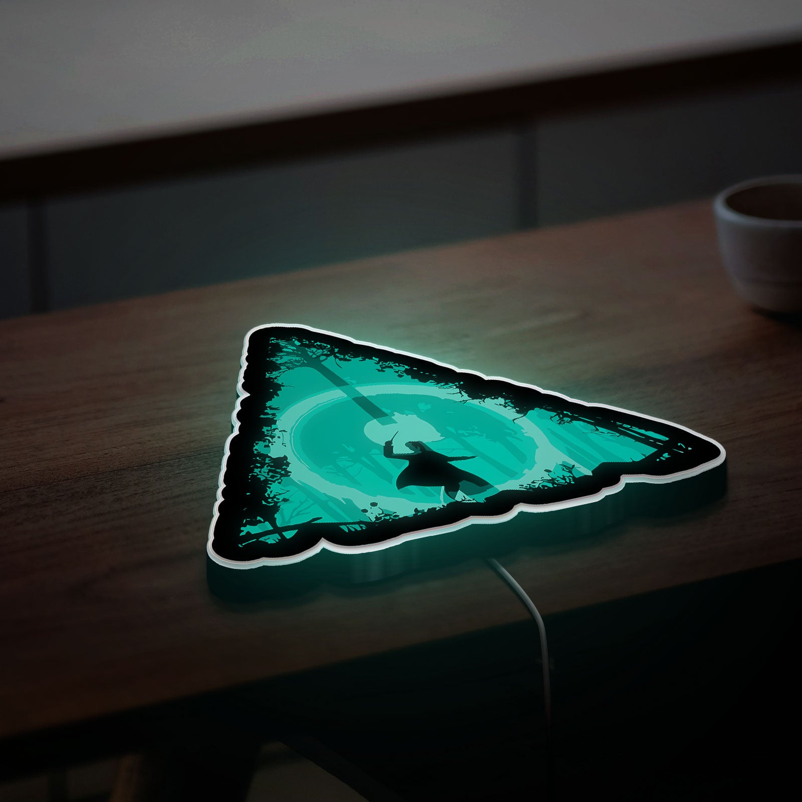 Deathly Hallows 3D Light Box - Harry Potter Glowing Decor, Magical LED Night Light for Potterheads, Wizarding World Inspired Room Art 