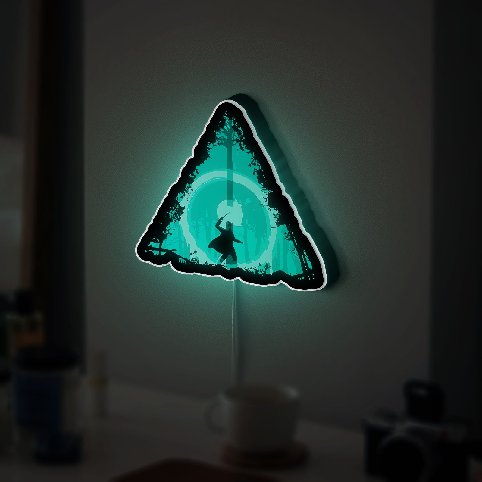 Deathly Hallows 3D Light Box - Harry Potter Glowing Decor, Magical LED Night Light for Potterheads, Wizarding World Inspired Room Art 