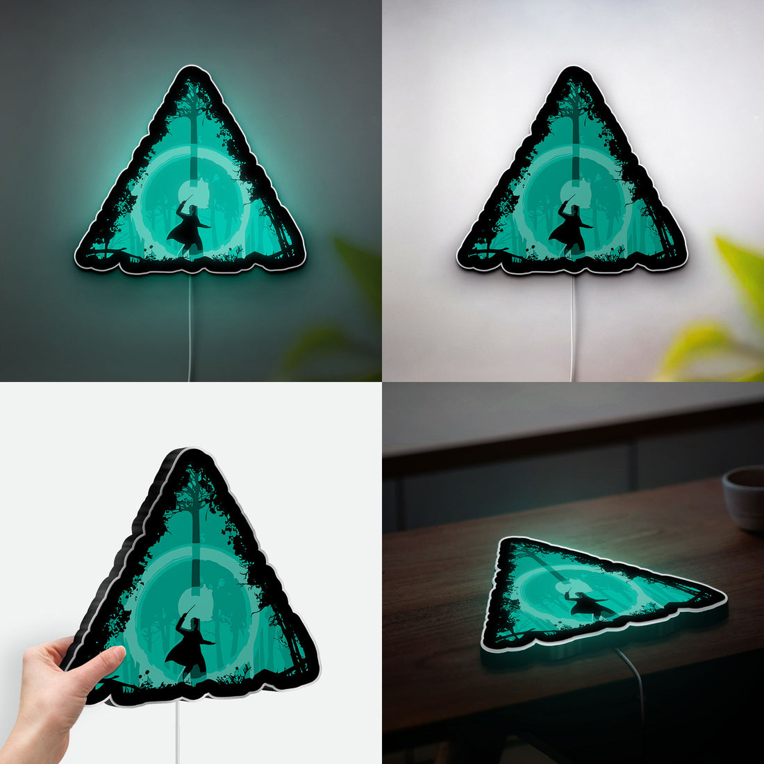 Deathly Hallows 3D Light Box - Harry Potter Glowing Decor, Magical LED Night Light for Potterheads, Wizarding World Inspired Room Art 