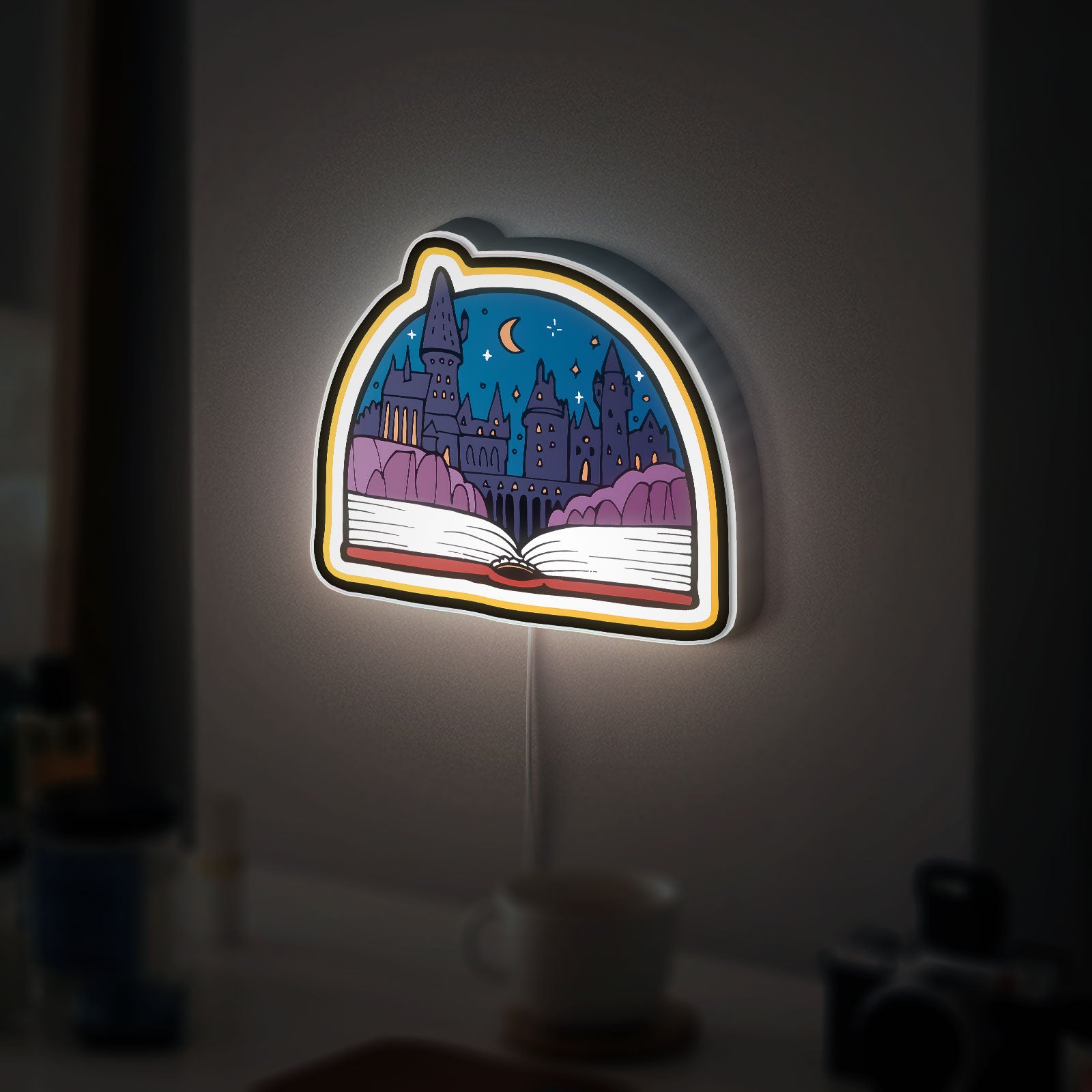 Harry Potter 3D Light Box - Hogwarts Castle Glow Art, Magical Night Light for Potterheads, Wizarding World Decor Gift 