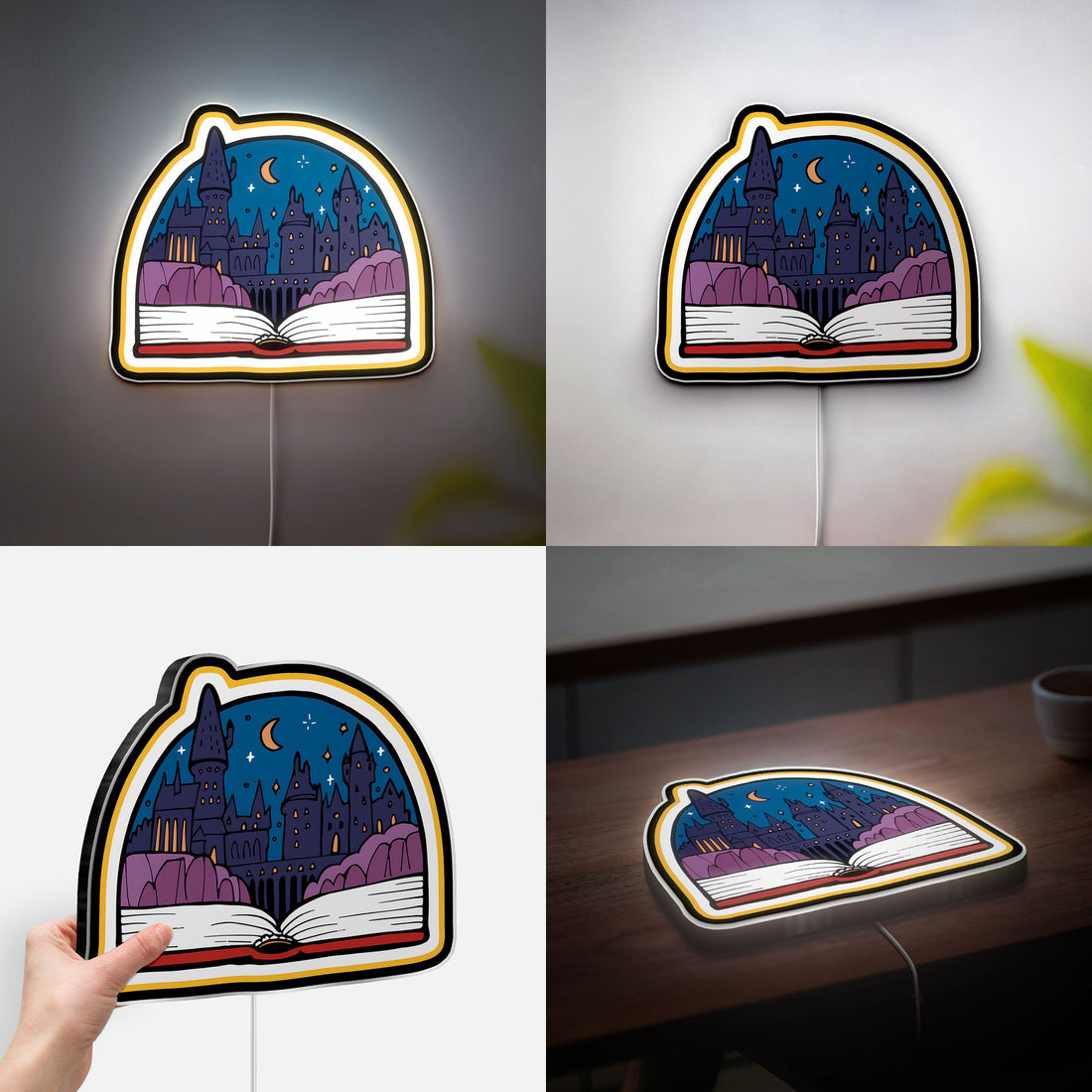 Harry Potter 3D Light Box - Hogwarts Castle Glow Art, Magical Night Light for Potterheads, Wizarding World Decor Gift 