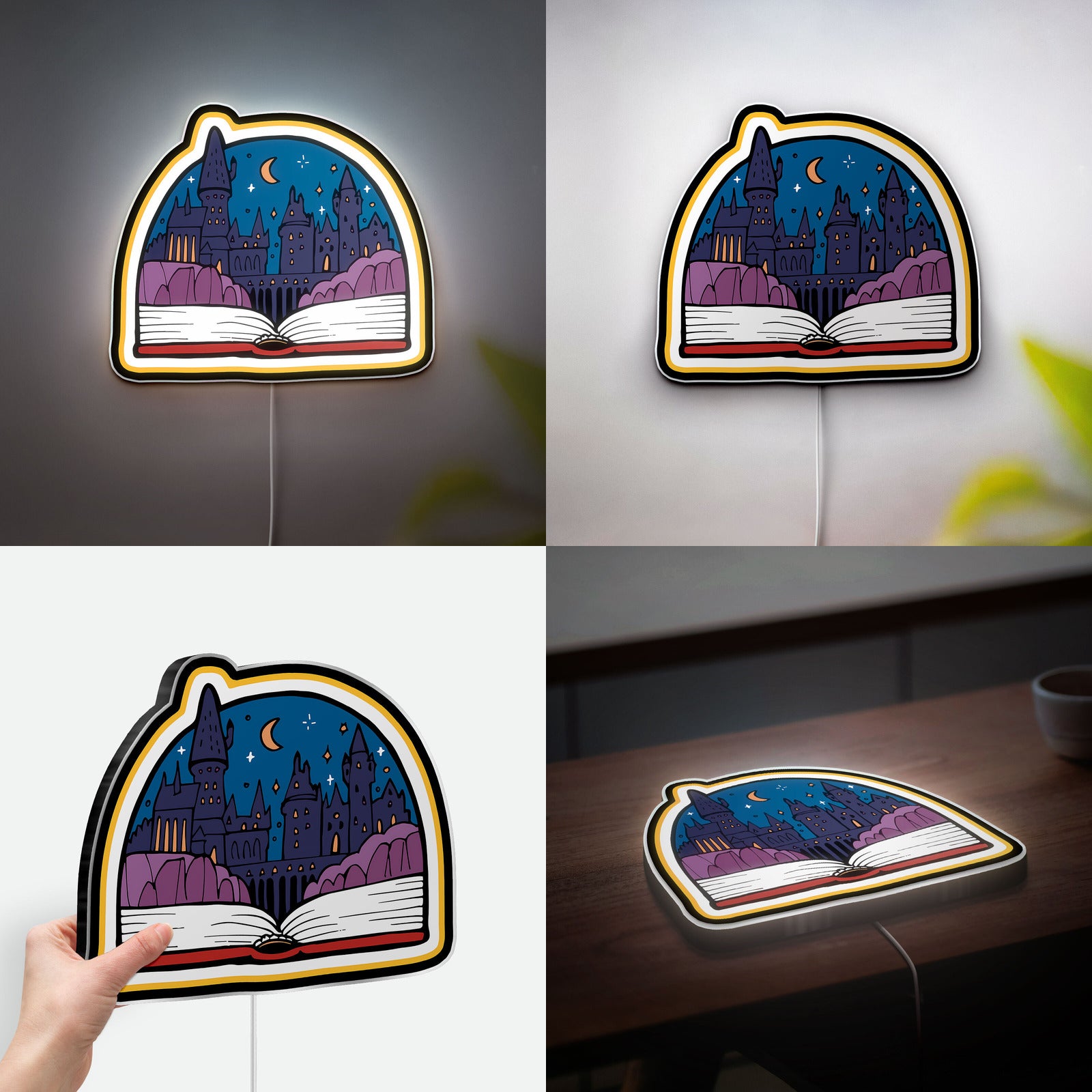 Harry Potter 3D Light Box - Hogwarts Castle Glow Art, Magical Night Light for Potterheads, Wizarding World Decor Gift 