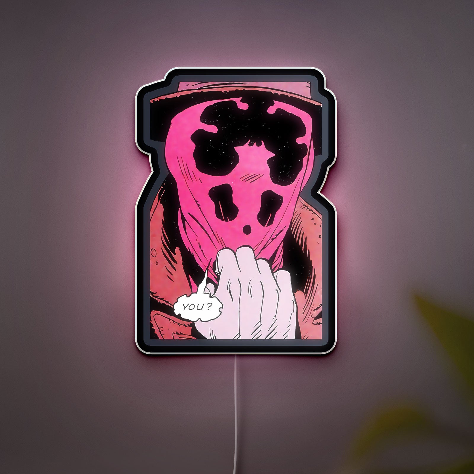 Rorschach Mask 3D Light Box - Watchmen Inspired LED Night Light, Comic Book Decor for Fans, Unique Superhero Gift
