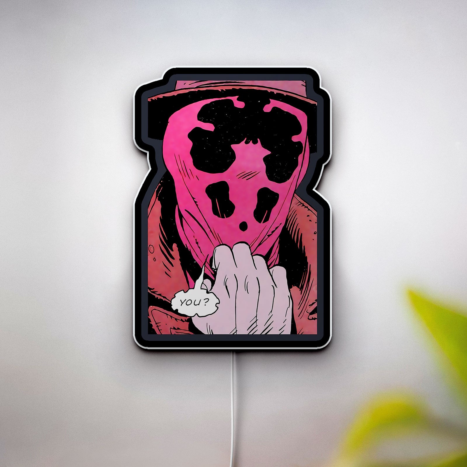 Rorschach Mask 3D Light Box - Watchmen Inspired LED Night Light, Comic Book Decor for Fans, Unique Superhero Gift
