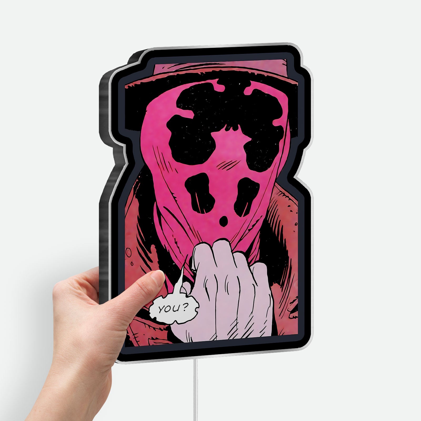 Rorschach Mask 3D Light Box - Watchmen Inspired LED Night Light, Comic Book Decor for Fans, Unique Superhero Gift
