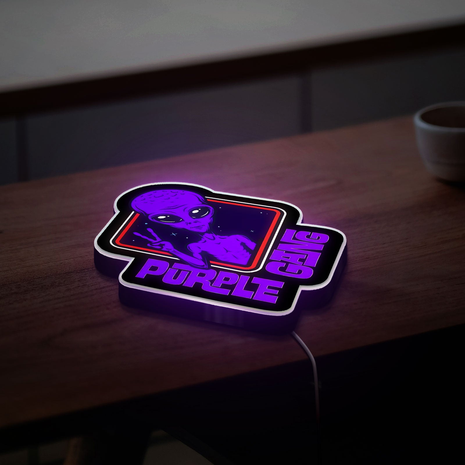 Alien Space Themed 3D Light - Sci-Fi Glow Decor, UFO & Galaxy LED Night Light for Space Enthusiasts & Sci-Fi Fans 