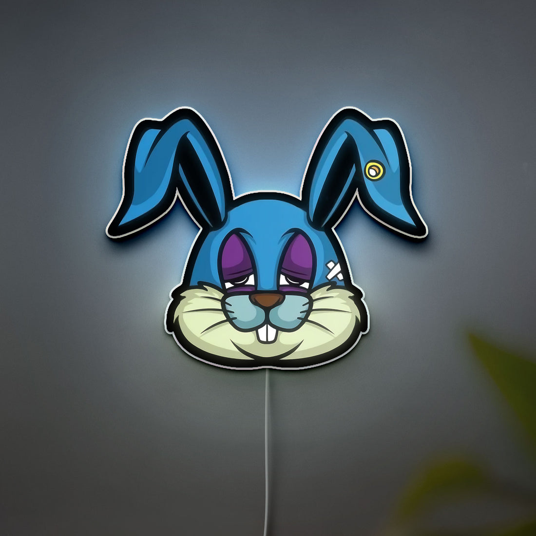 Scary Bunny 3D Light Box - Creepy Cartoon LED Night Light, Horror-Inspired Decor for Halloween & Anime Fans 
