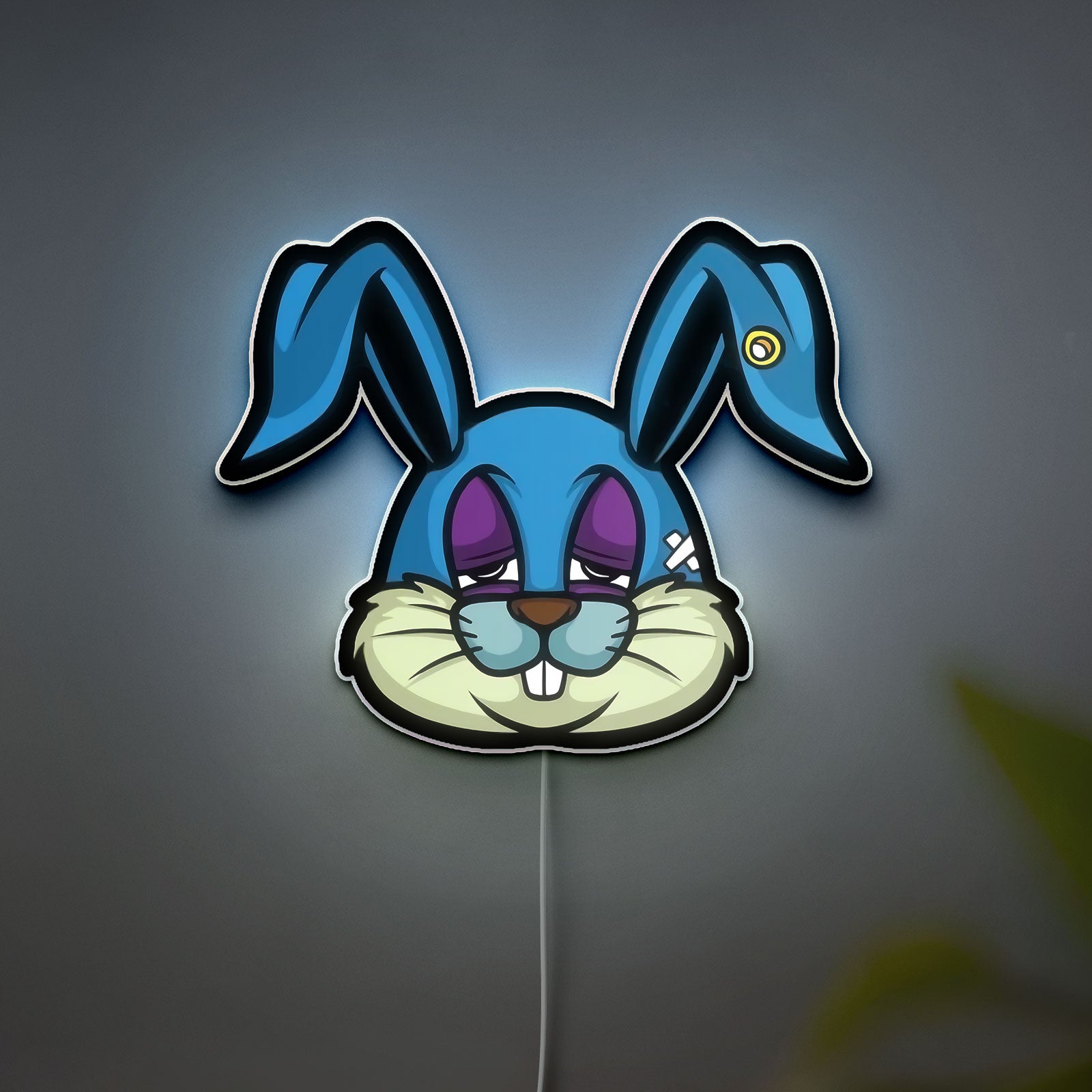Scary Bunny 3D Light Box - Creepy Cartoon LED Night Light, Horror-Inspired Decor for Halloween & Anime Fans 