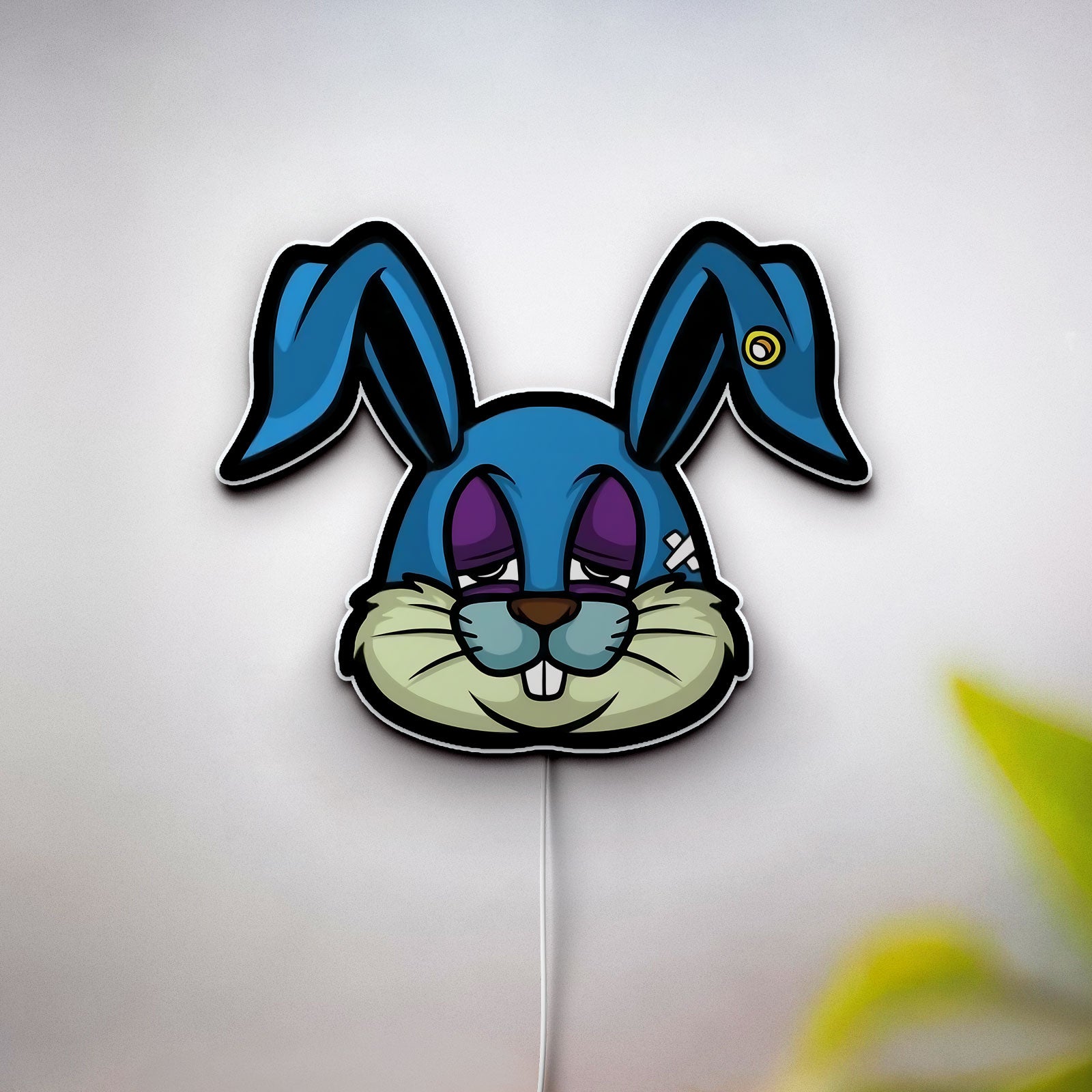 Scary Bunny 3D Light Box - Creepy Cartoon LED Night Light, Horror-Inspired Decor for Halloween & Anime Fans 
