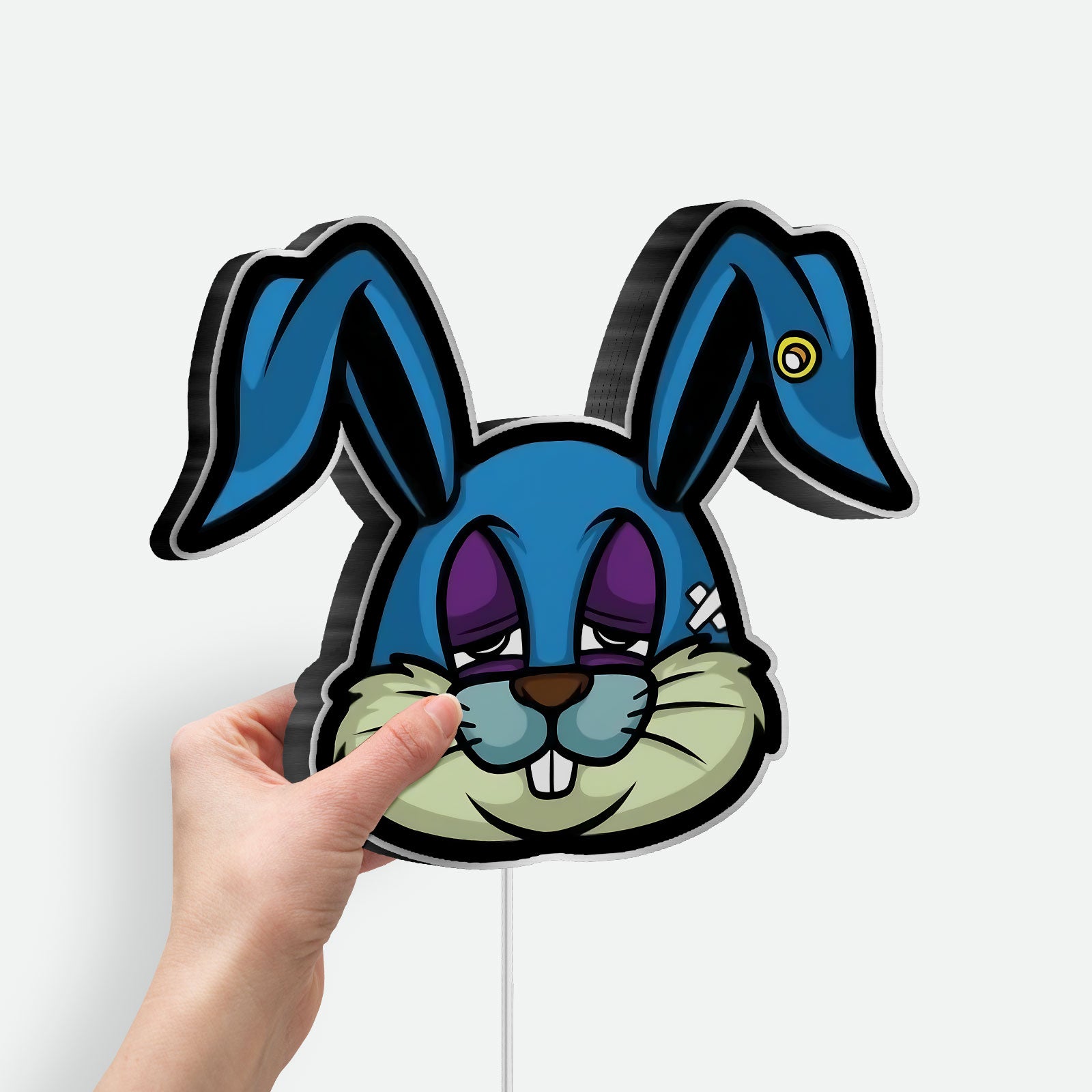 Scary Bunny 3D Light Box - Creepy Cartoon LED Night Light, Horror-Inspired Decor for Halloween & Anime Fans 