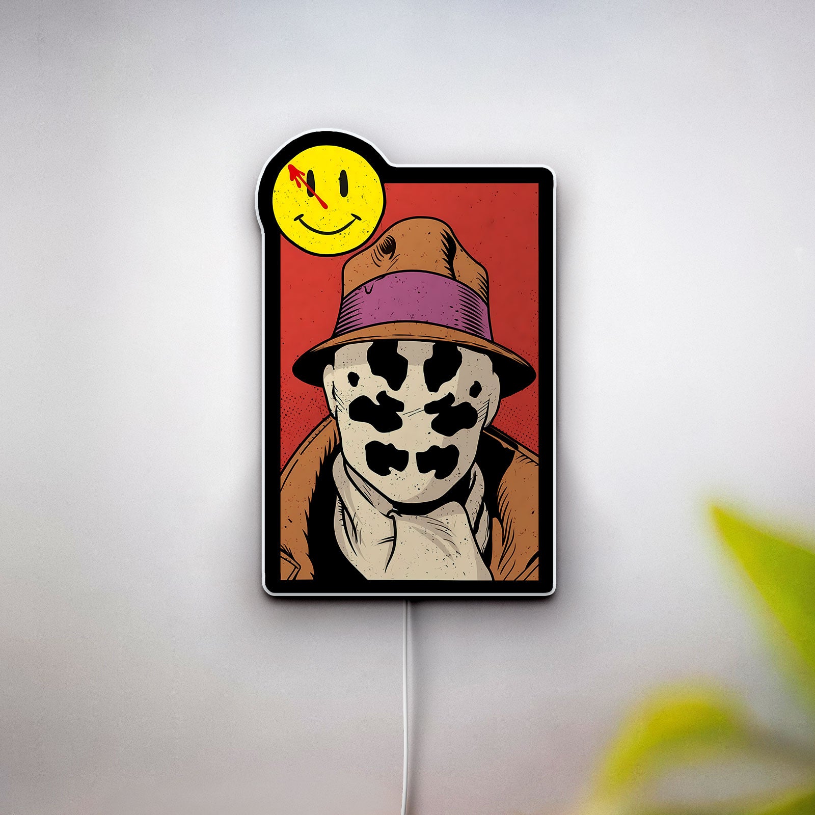 Rorschach Watchmen 3D Light Box - DC Comics LED Night Light, Graphic Novel Inspired Decor for Fans 