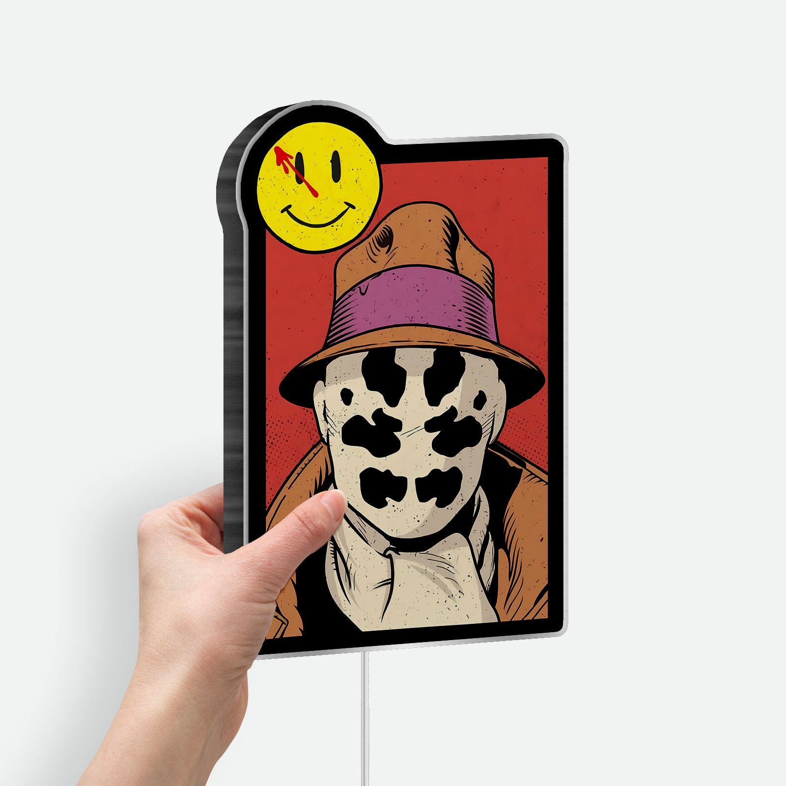 Rorschach Watchmen 3D Light Box - DC Comics LED Night Light, Graphic Novel Inspired Decor for Fans 