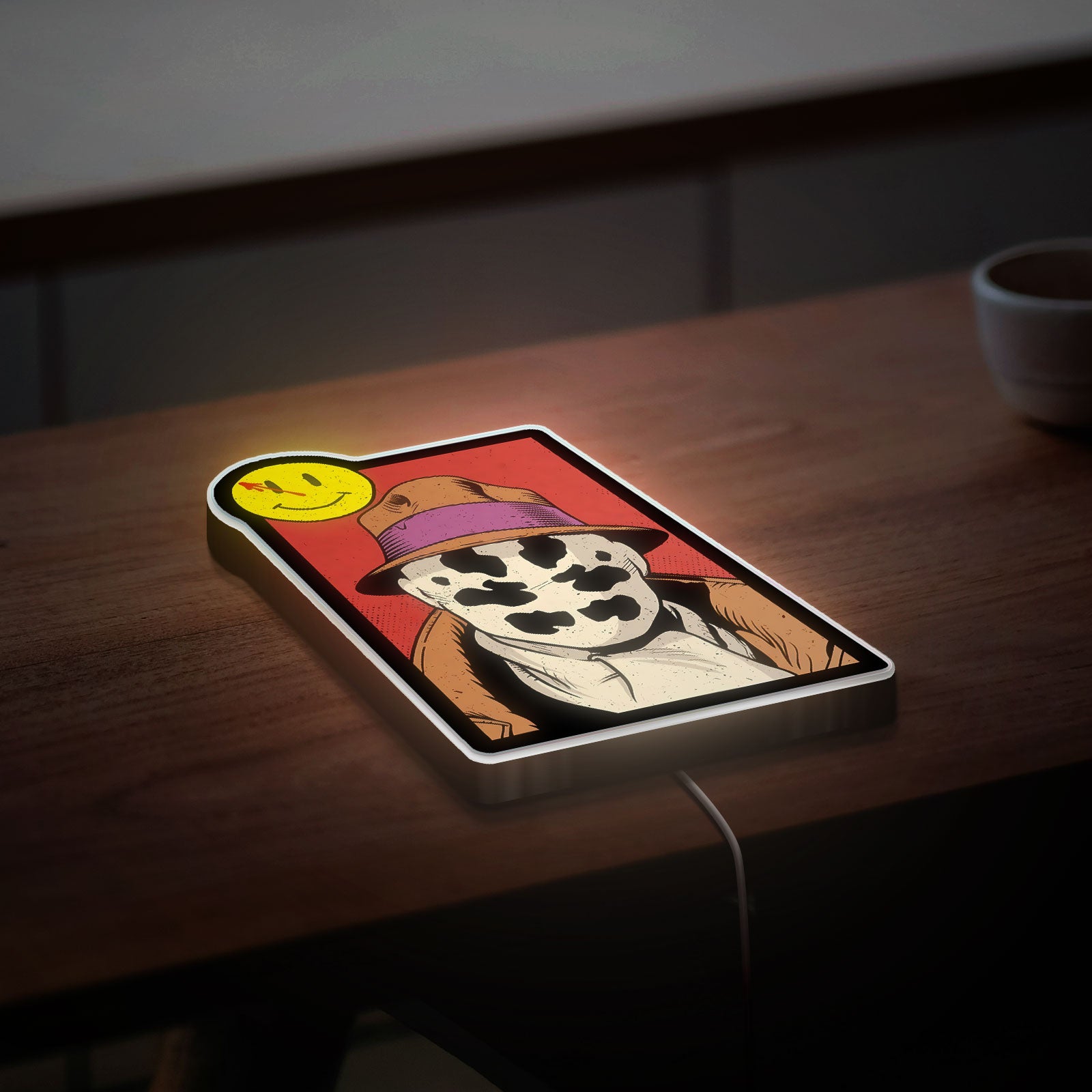Rorschach Watchmen 3D Light Box - DC Comics LED Night Light, Graphic Novel Inspired Decor for Fans 