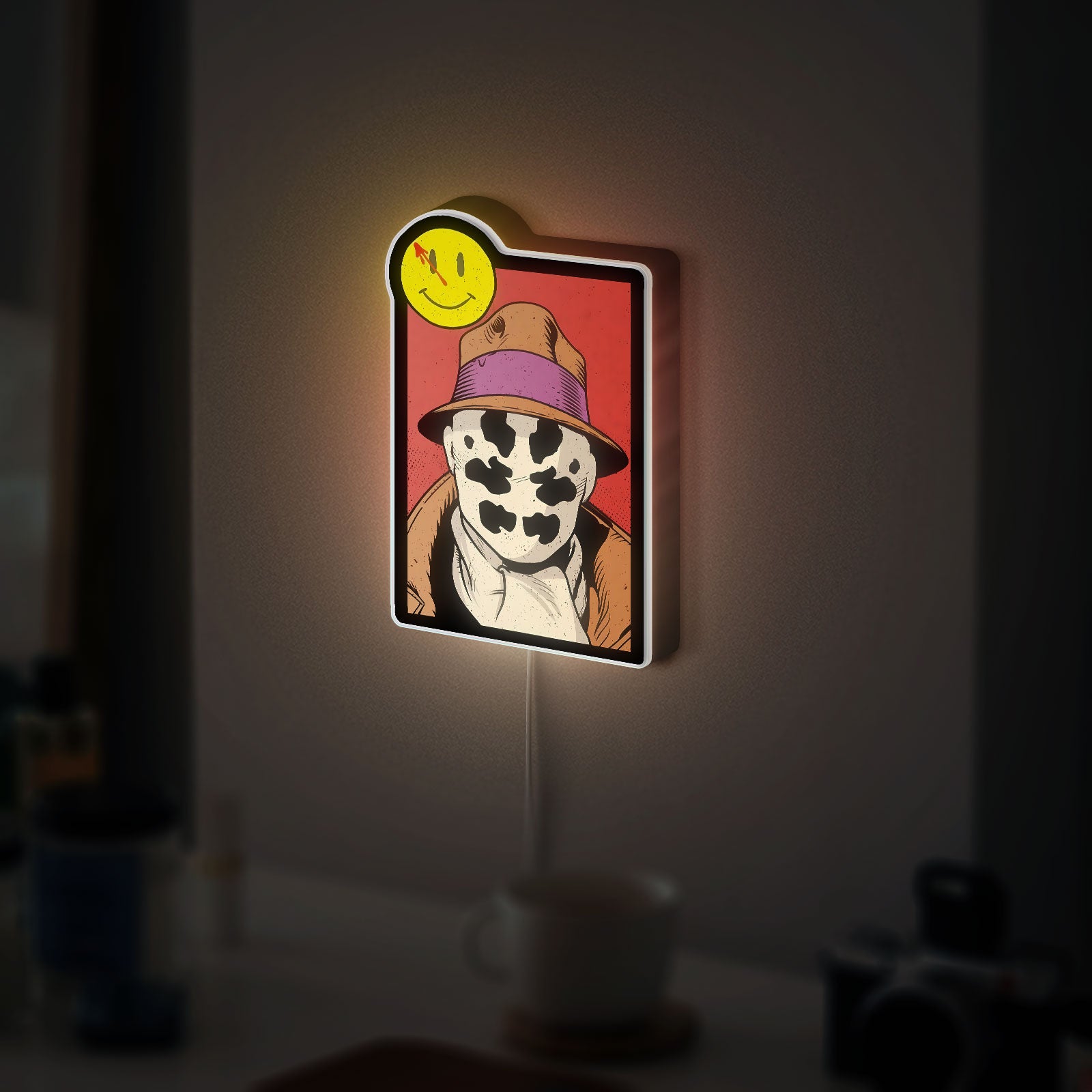 Rorschach Watchmen 3D Light Box - DC Comics LED Night Light, Graphic Novel Inspired Decor for Fans 