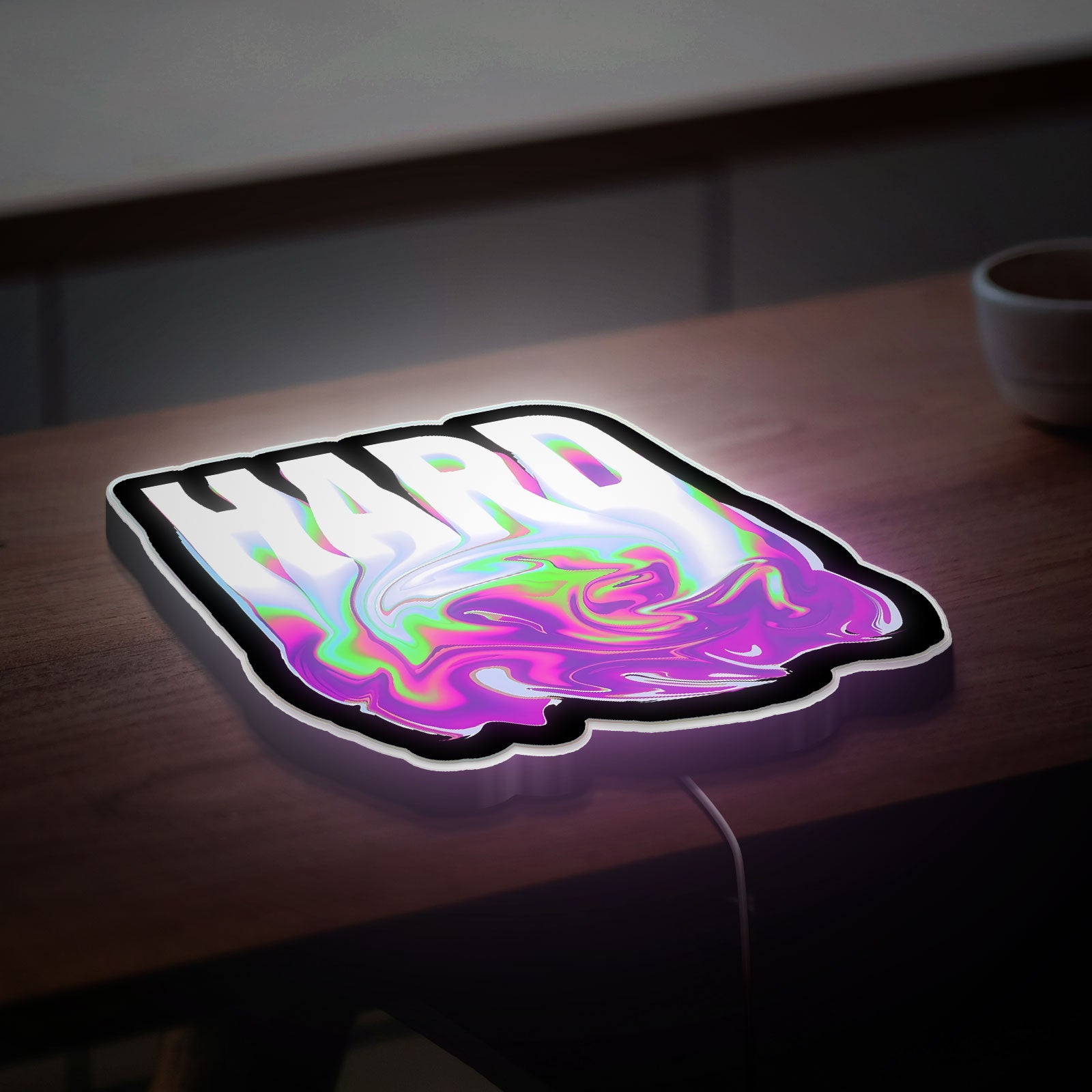 EDM Festival 3D Light Box - Rave Glow Night Light, Trippy Music Decor for EDC & Hard Summer Fans, LED Party Room Art 