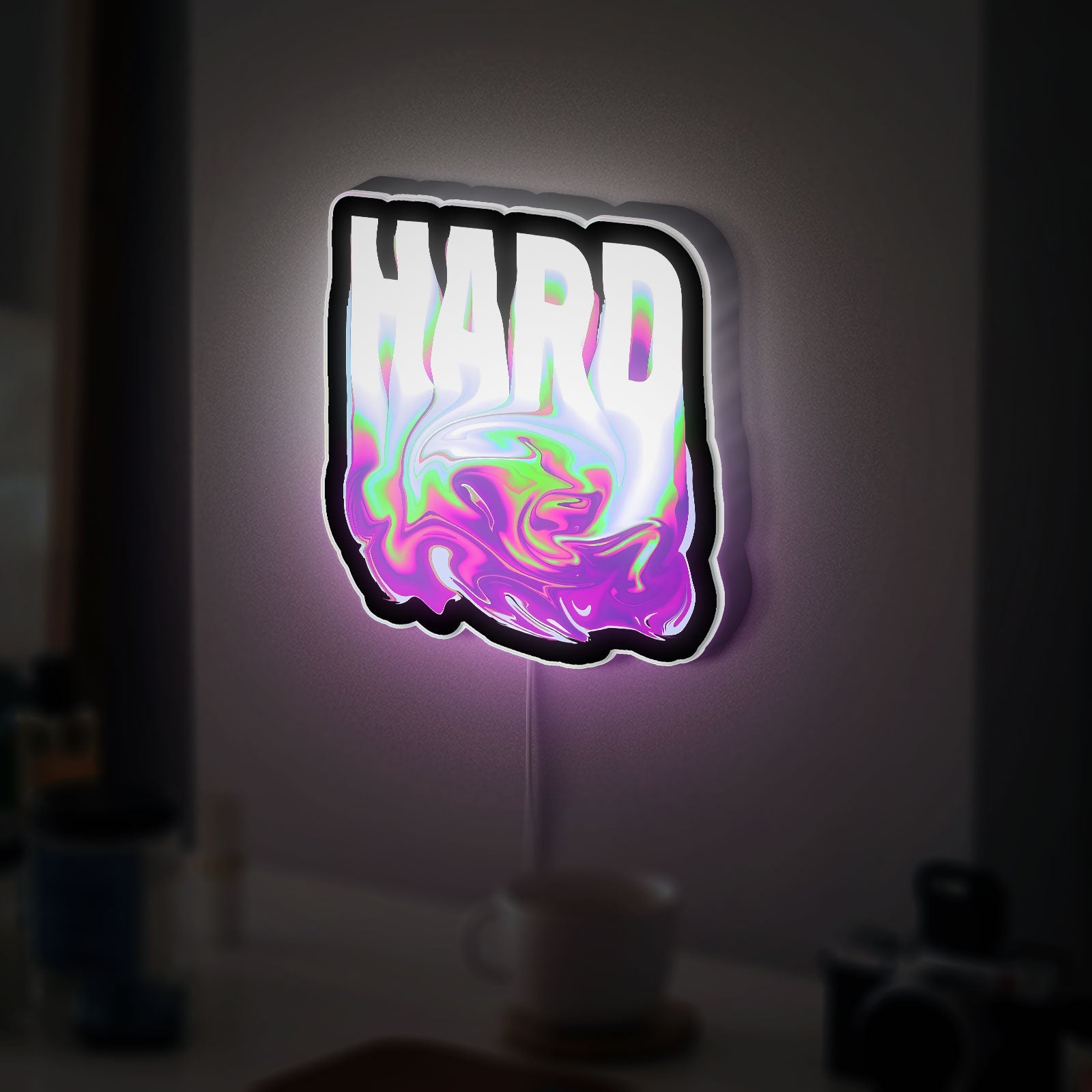 EDM Festival 3D Light Box - Rave Glow Night Light, Trippy Music Decor for EDC & Hard Summer Fans, LED Party Room Art 