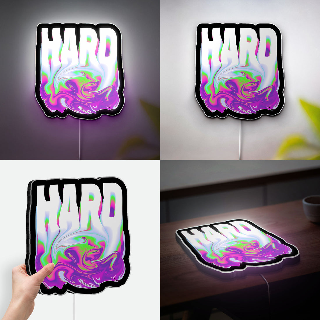 EDM Festival 3D Light Box - Rave Glow Night Light, Trippy Music Decor for EDC & Hard Summer Fans, LED Party Room Art 