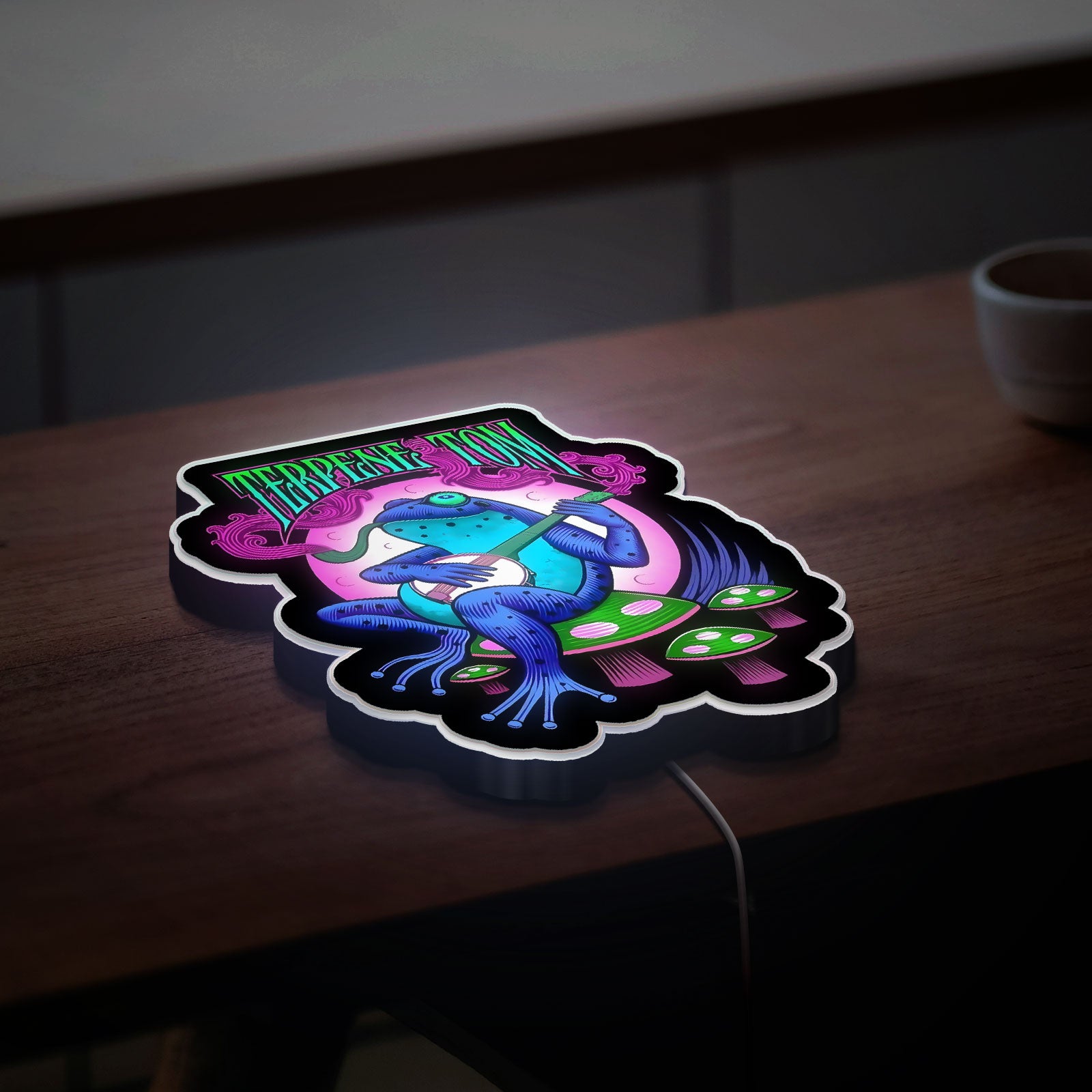 Psychedelic Frog 3D Light Box - Trippy LED Night Light, Vibrant Wall Decor for Music & Art Lovers, Unique Gift for Hippie Aesthetic 