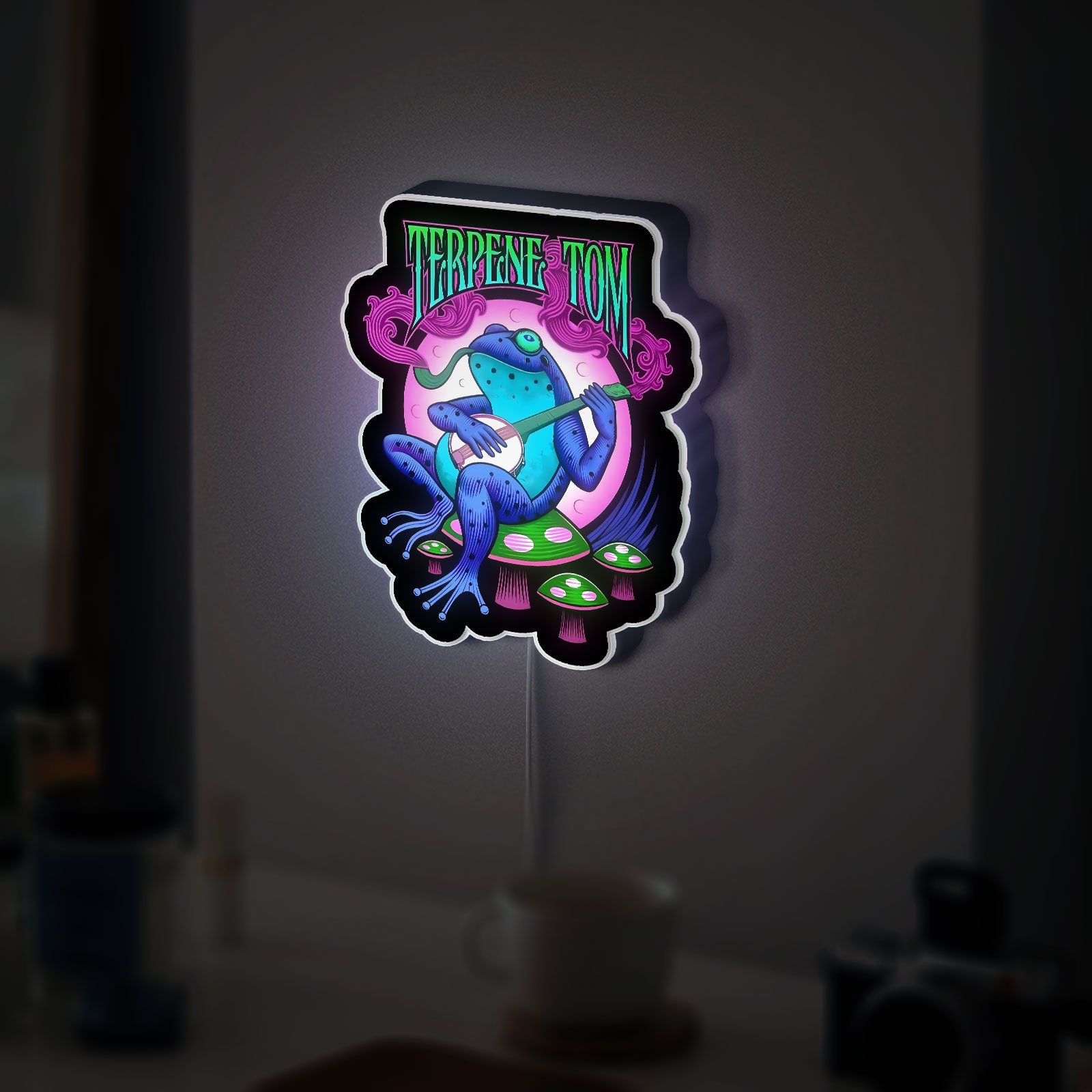 Psychedelic Frog 3D Light Box - Trippy LED Night Light, Vibrant Wall Decor for Music & Art Lovers, Unique Gift for Hippie Aesthetic 